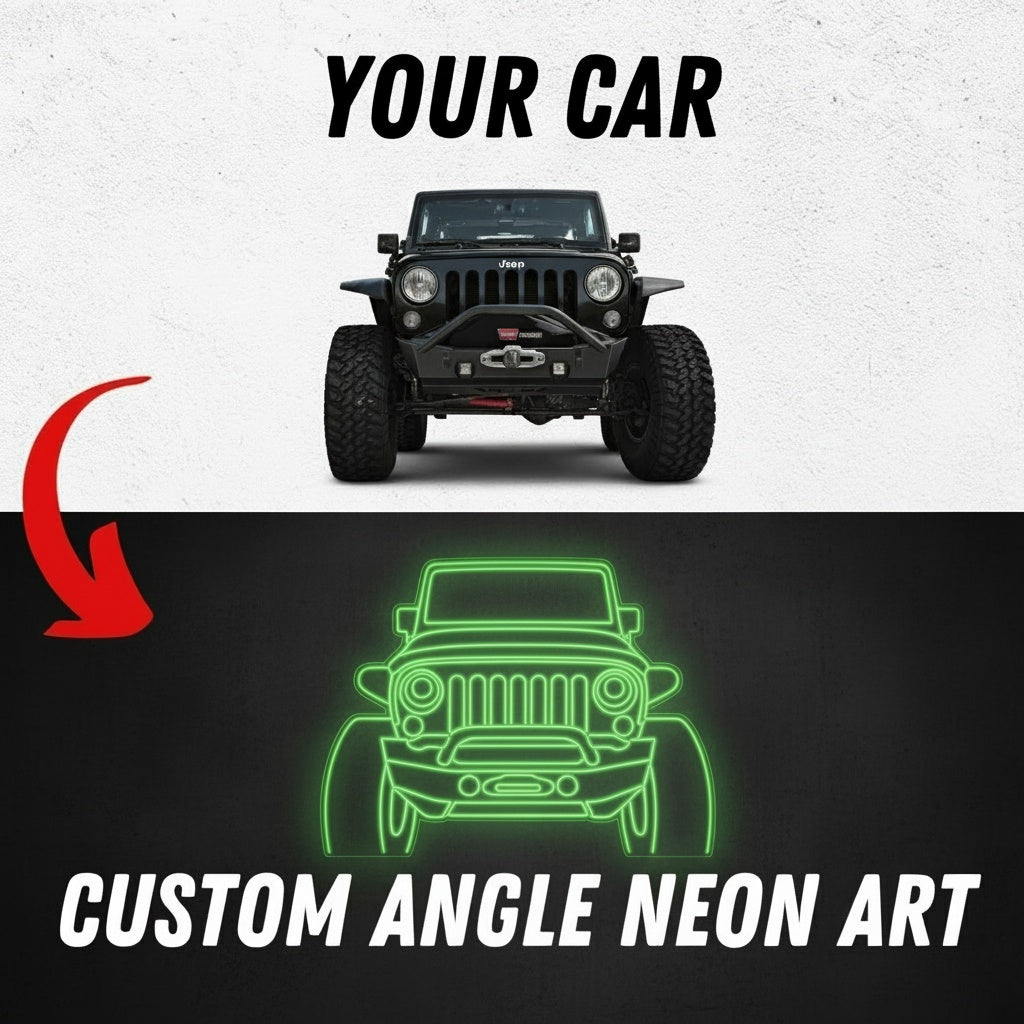 Your Custom Car Angle Neon Silhouette