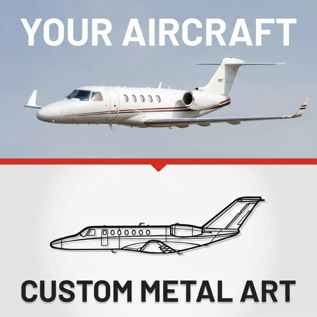 Your Custom Aircraft Silhouette Metal Wall Art