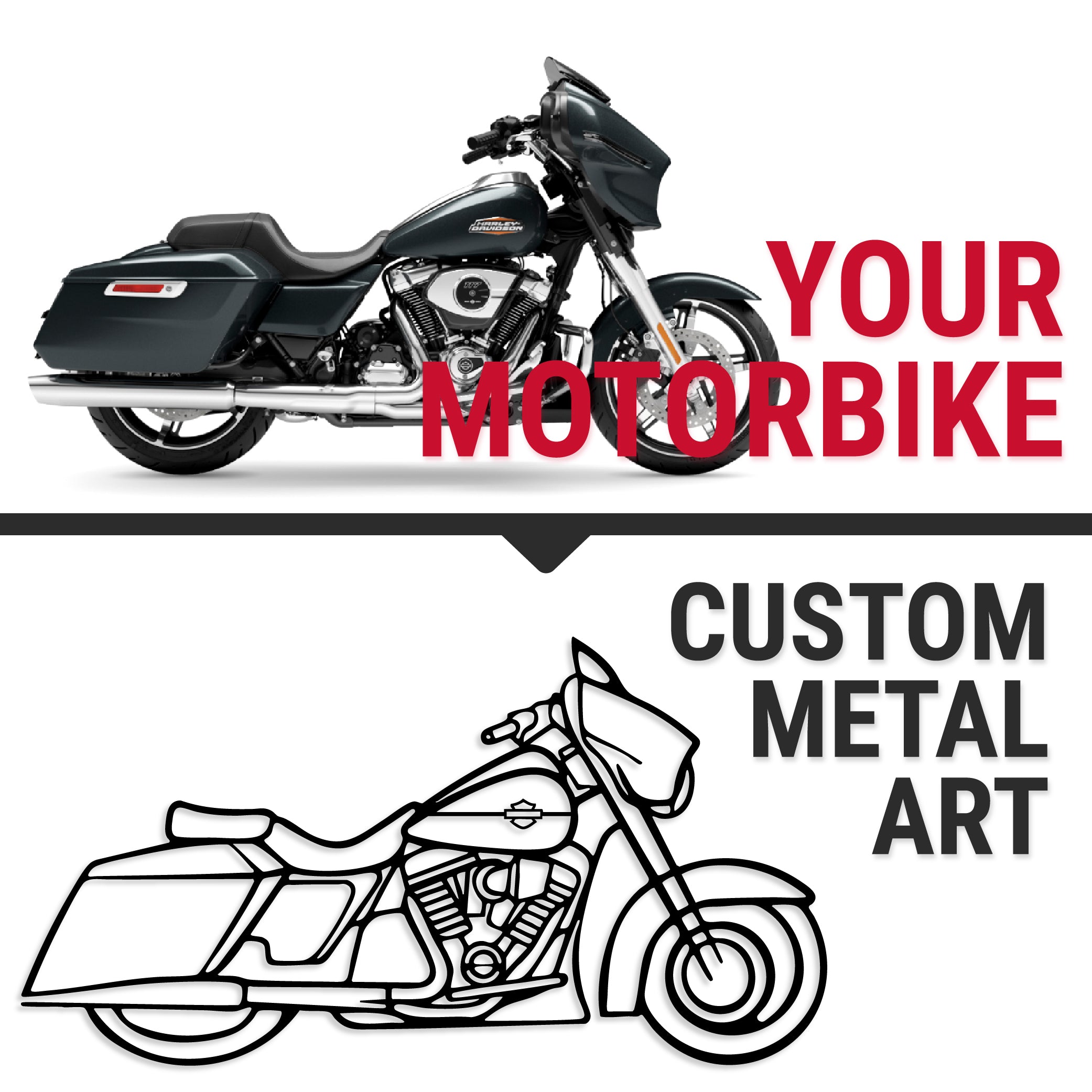 Your Custom Bike Silhouette Metal Wall Art