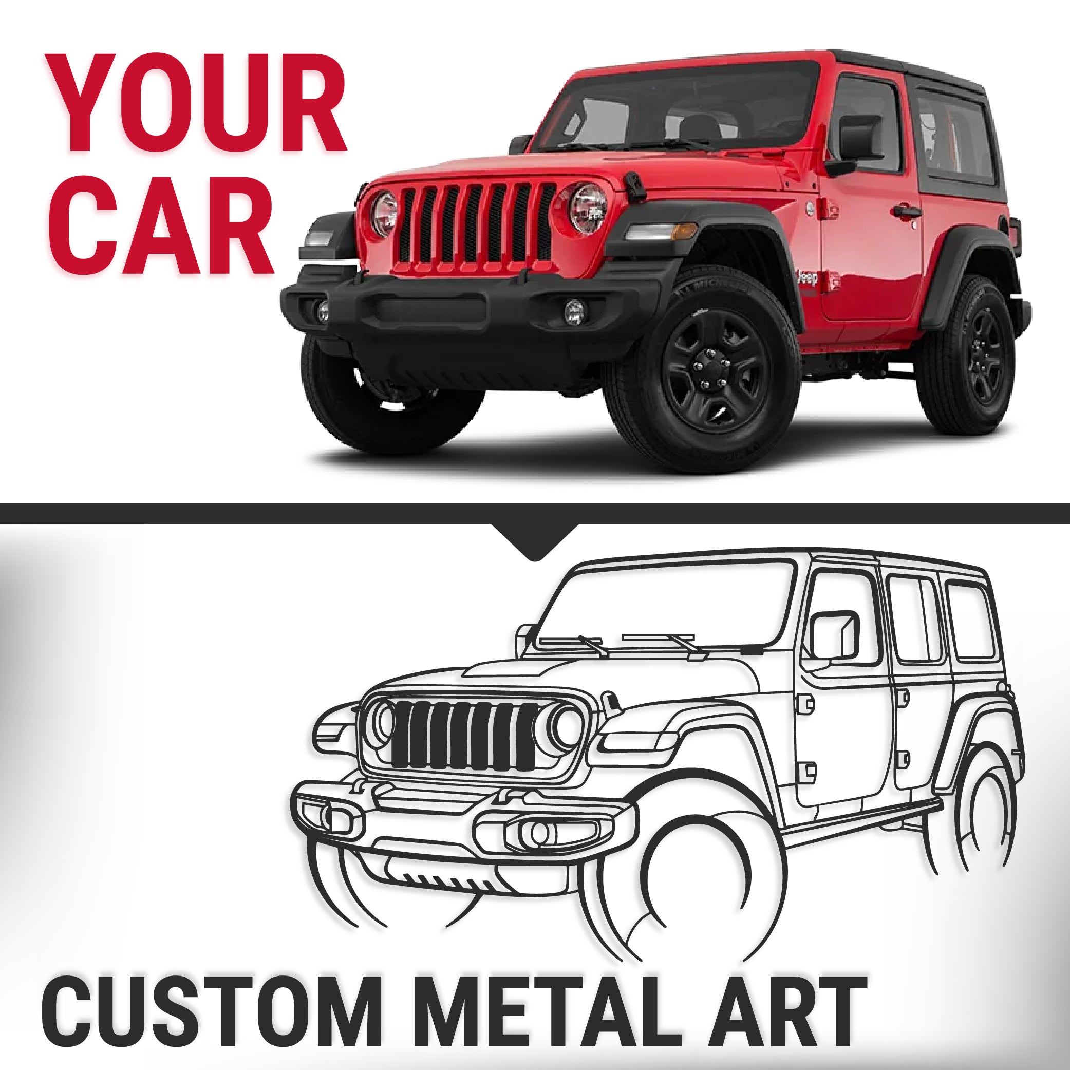 Your Custom Car Silhouette Metal Wall Art Service