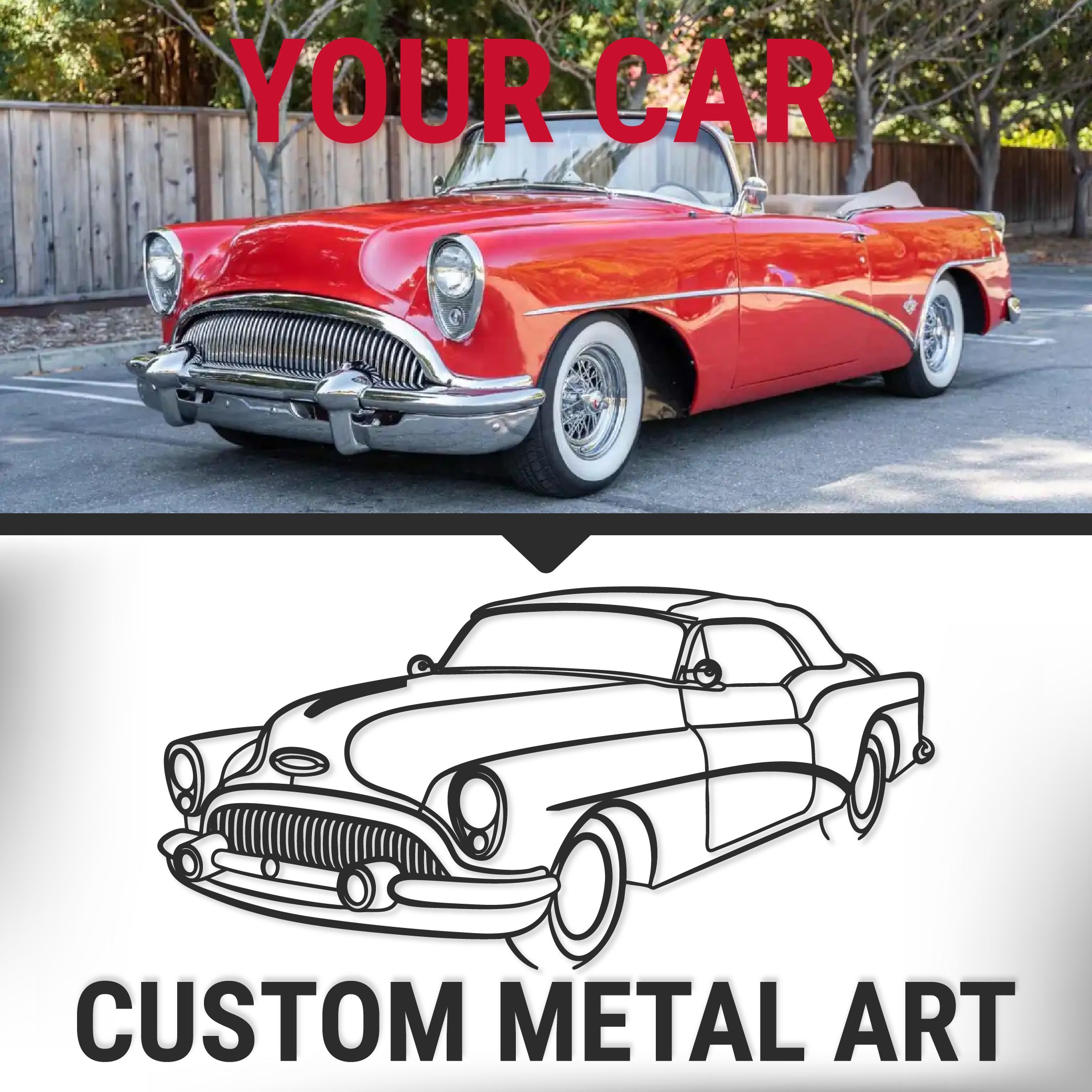 Your Custom Car Silhouette Metal Wall Art Service