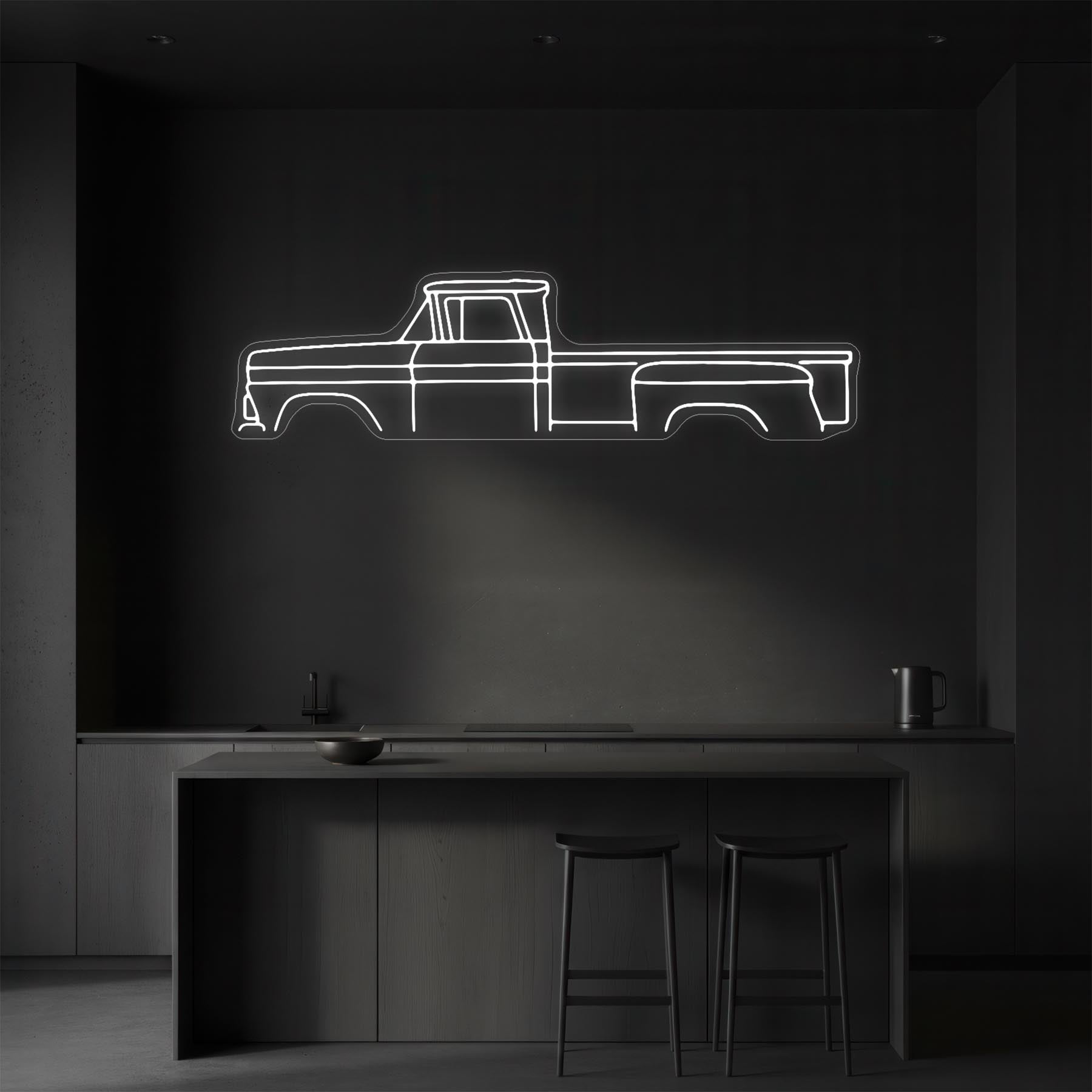 1960 Pickup Neon Silhouette