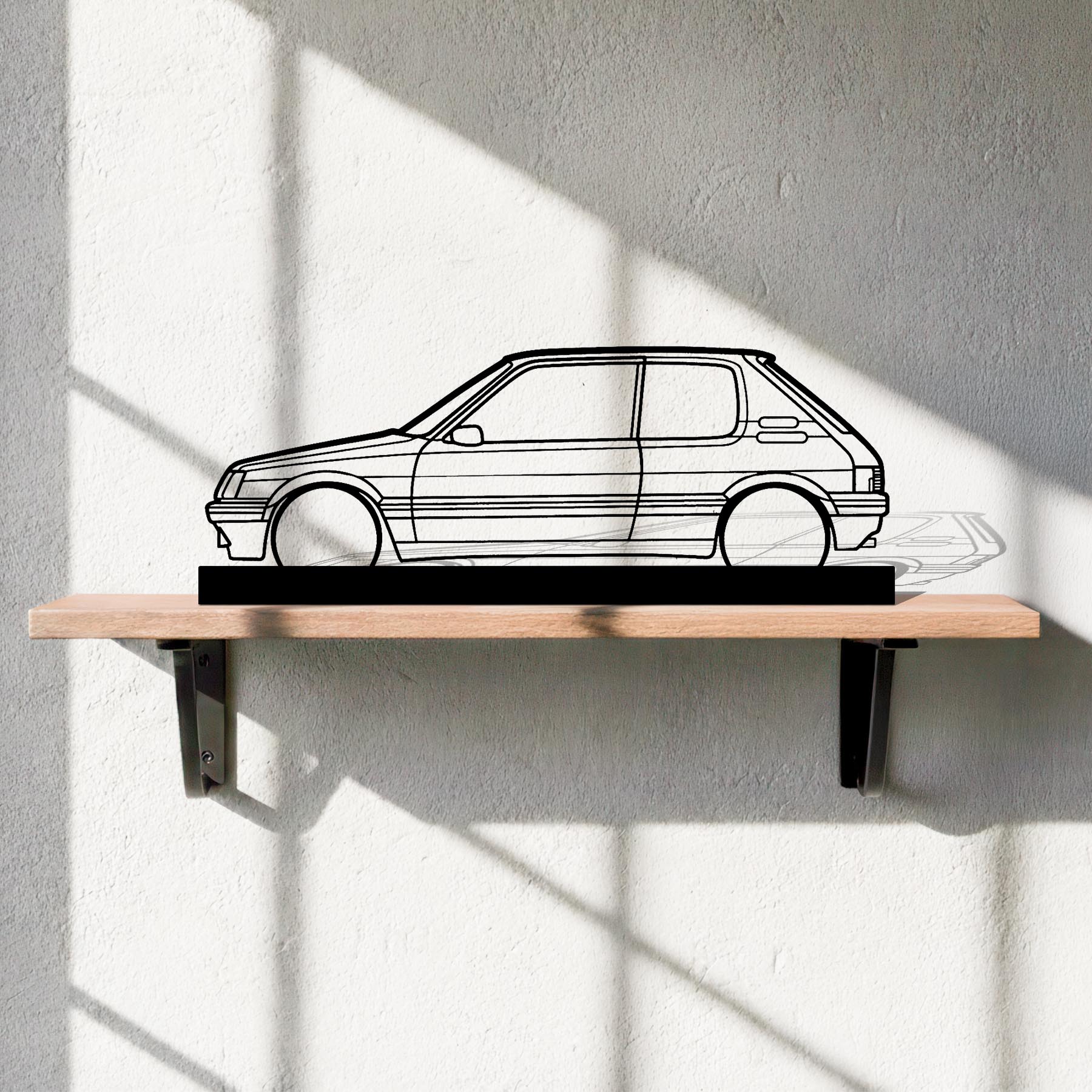 205 GTI Silhouette Metal Art Stand