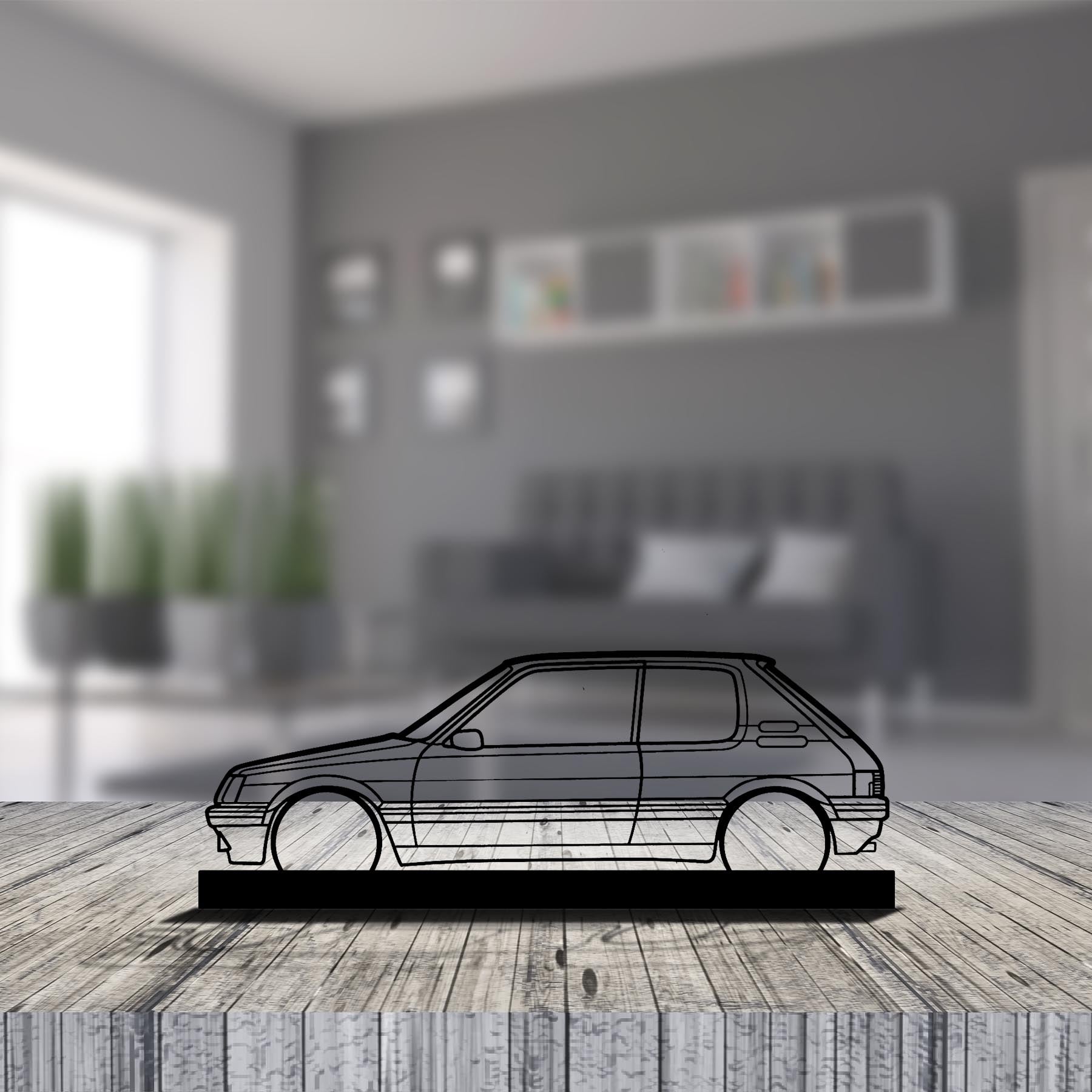 205 GTI Silhouette Metal Art Stand