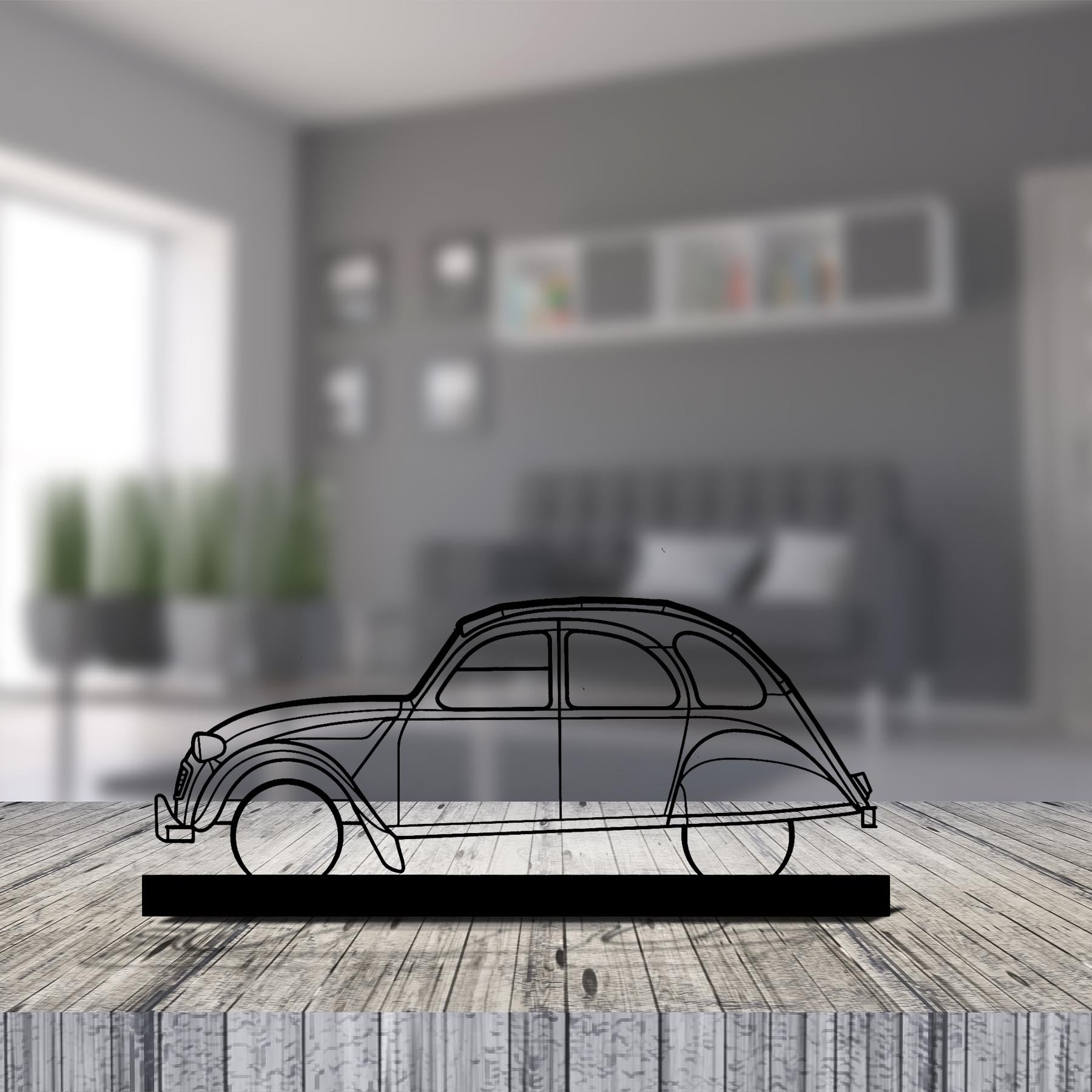 2CV Silhouette Metal Art Stand