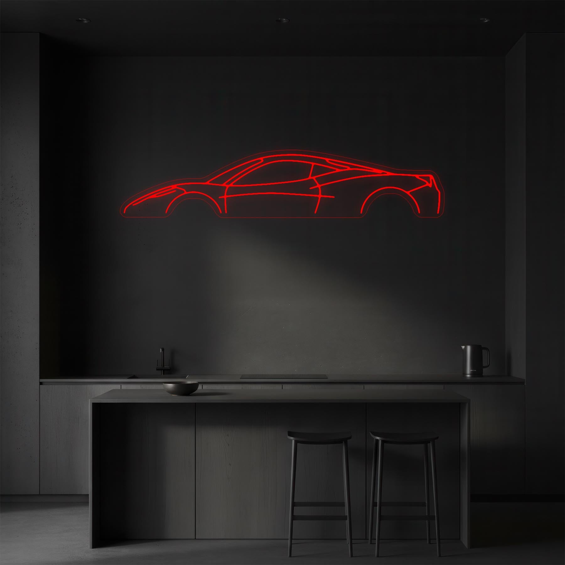 458 Italia Neon Silhouette