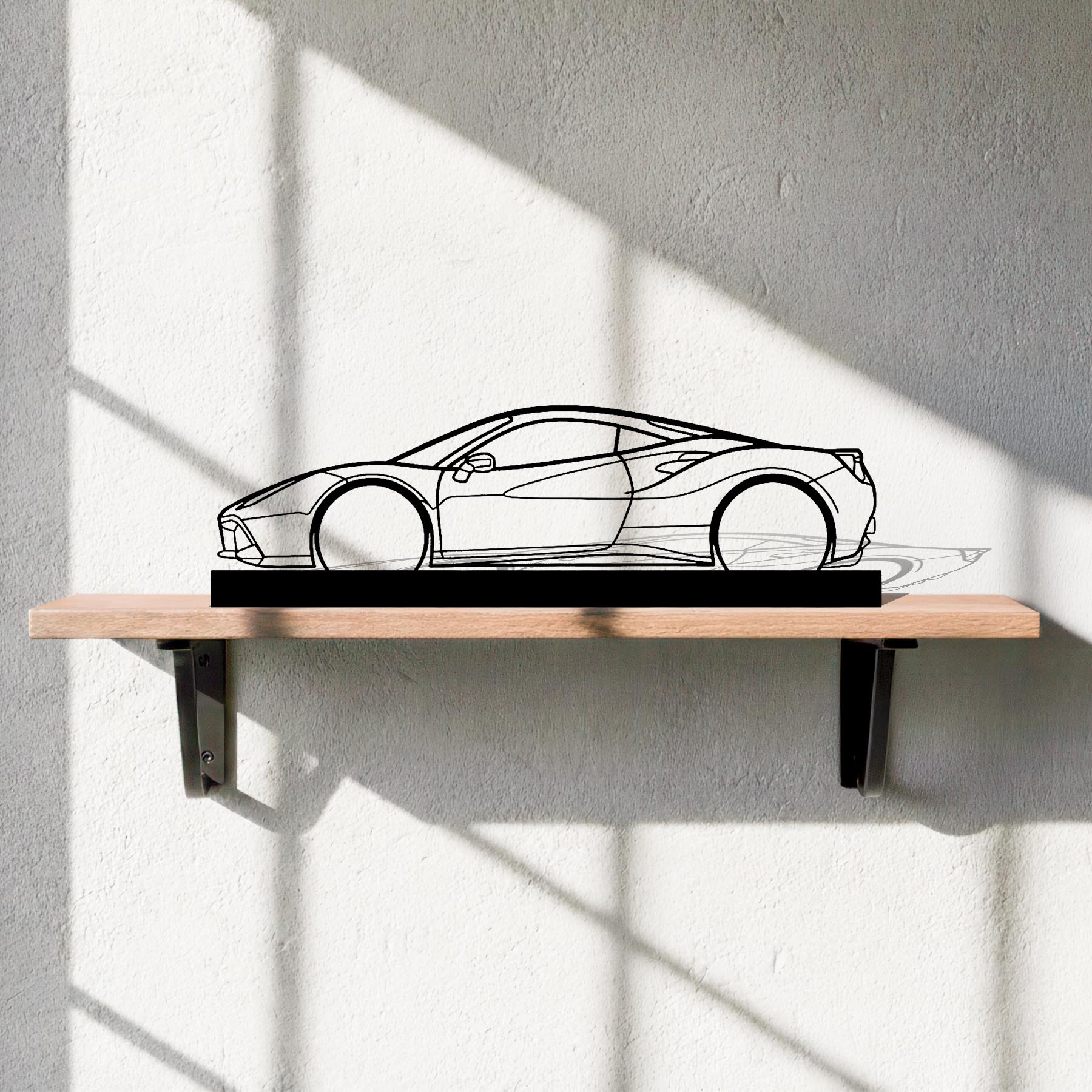 488 GTB Silhouette Metal Art Stand