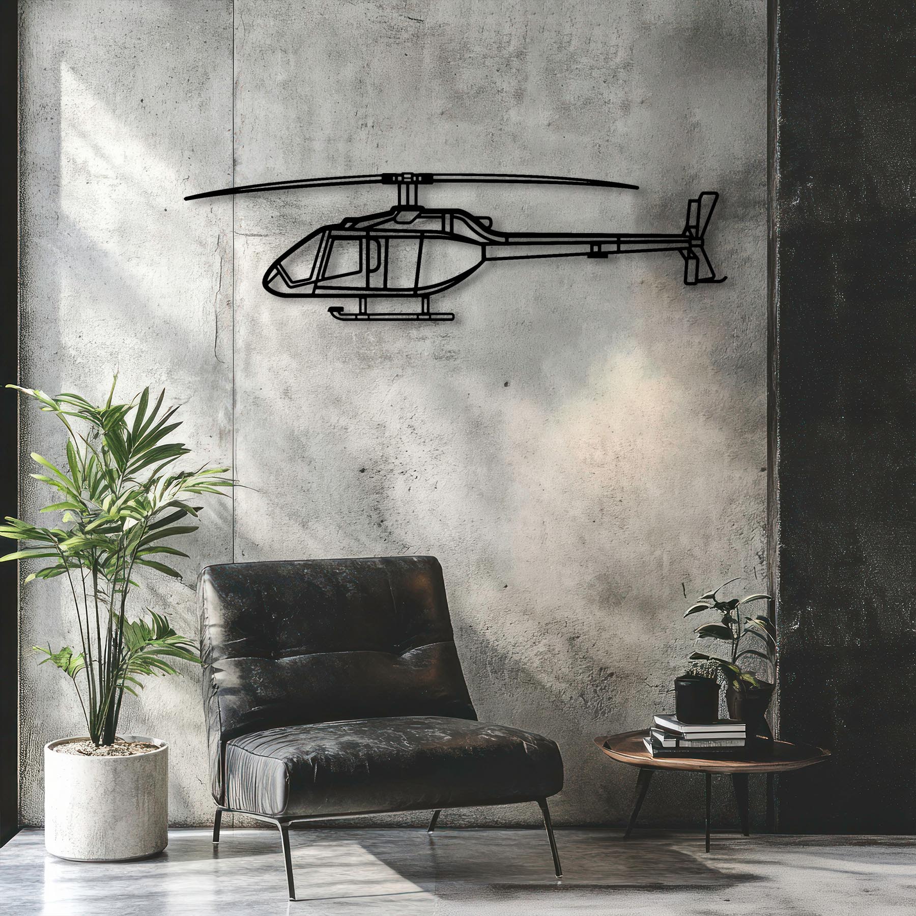 505 Jet Ranger X Metal Aircraft Wall Art - NCP0506