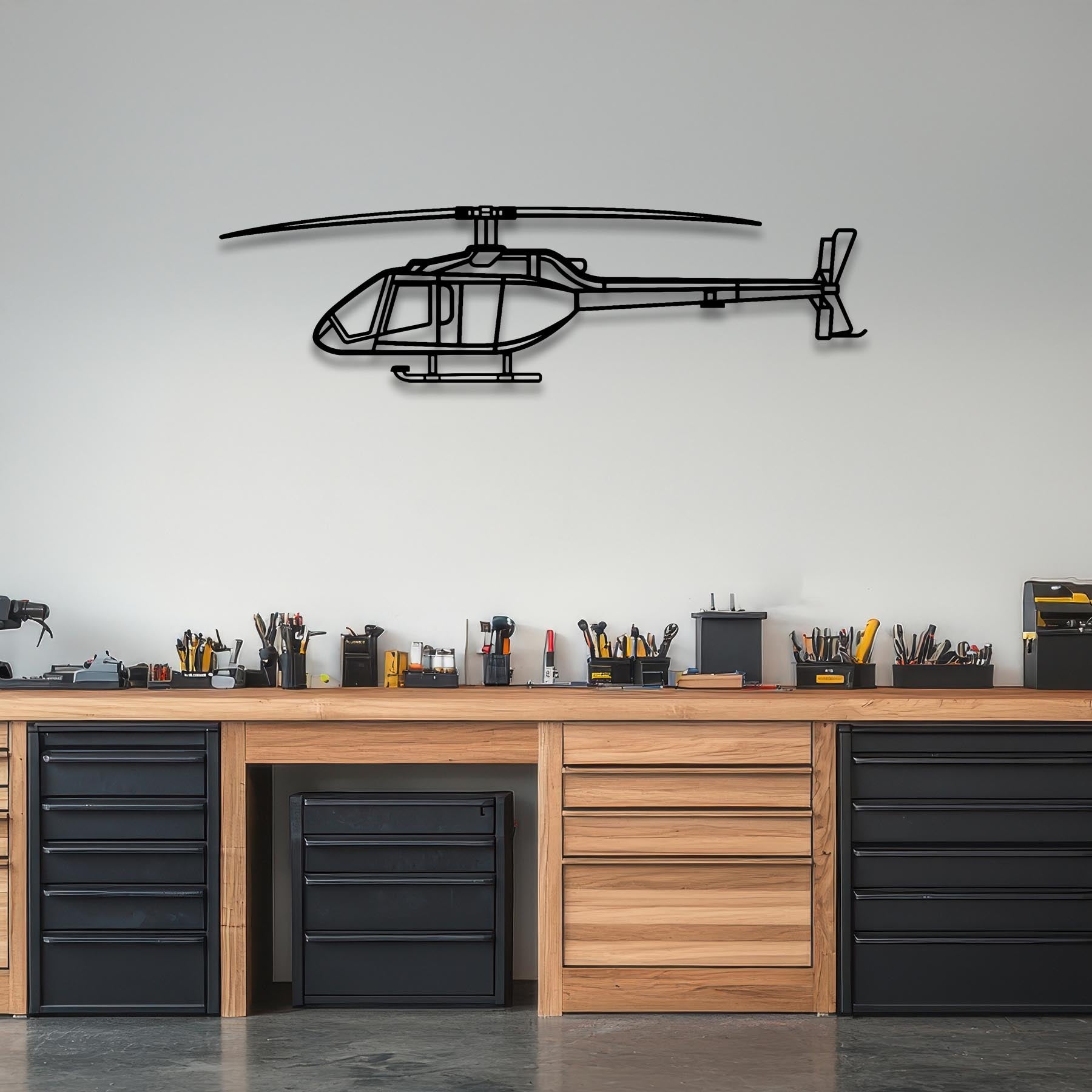 505 Jet Ranger X Metal Aircraft Wall Art - NCP0506