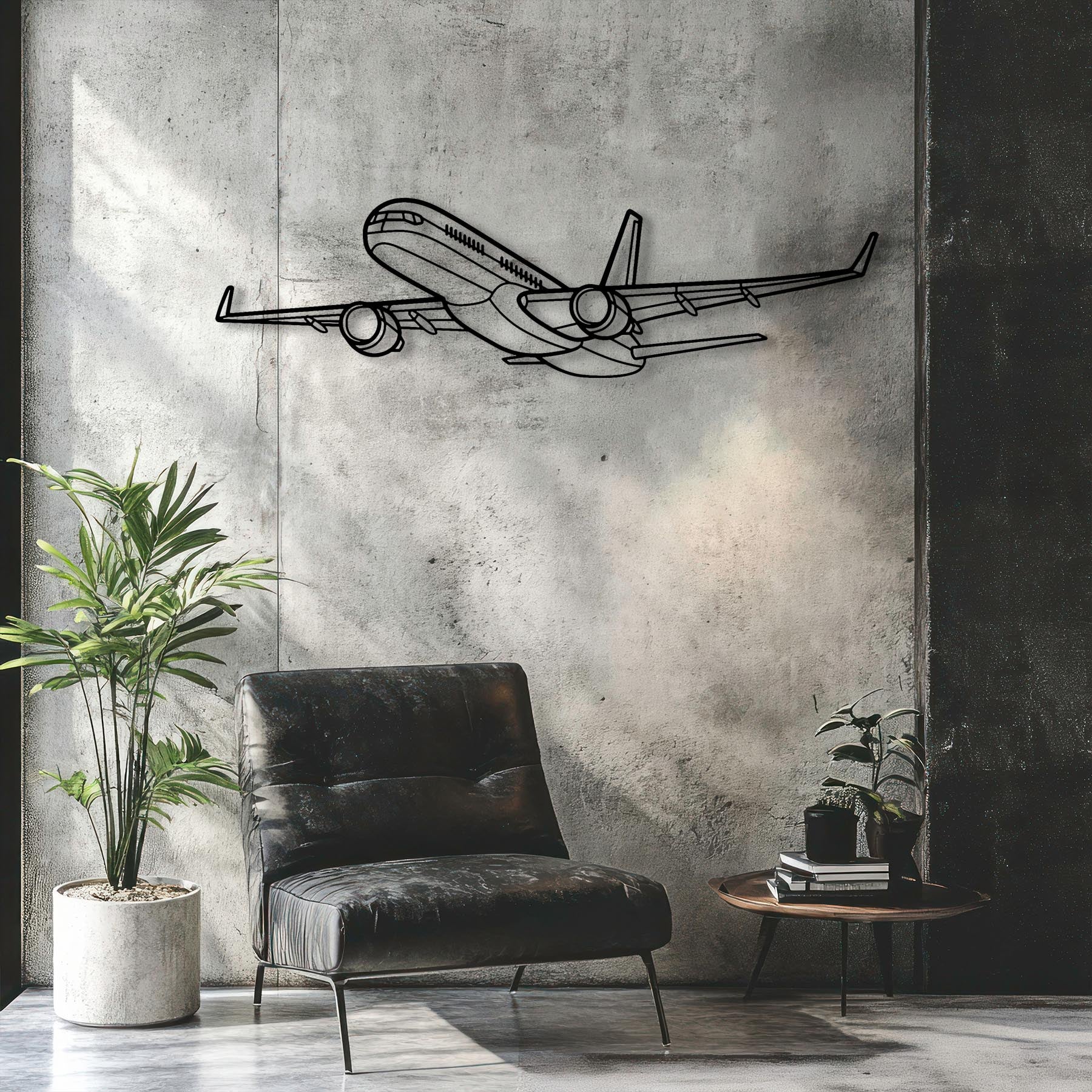 757-200 Angle Metal Aircraft Wall Art - NCP0011