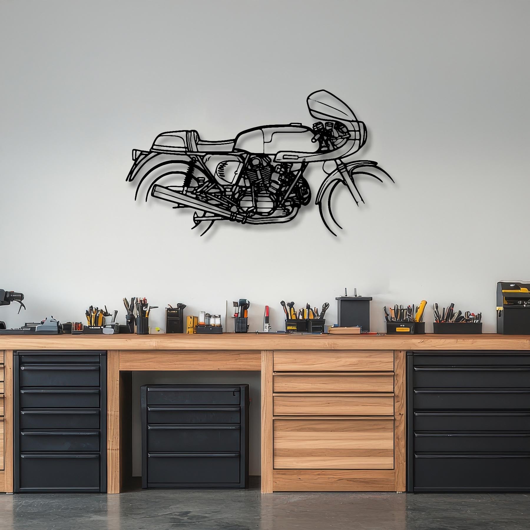 900SS 1977 Silhouette Metal Wall Art