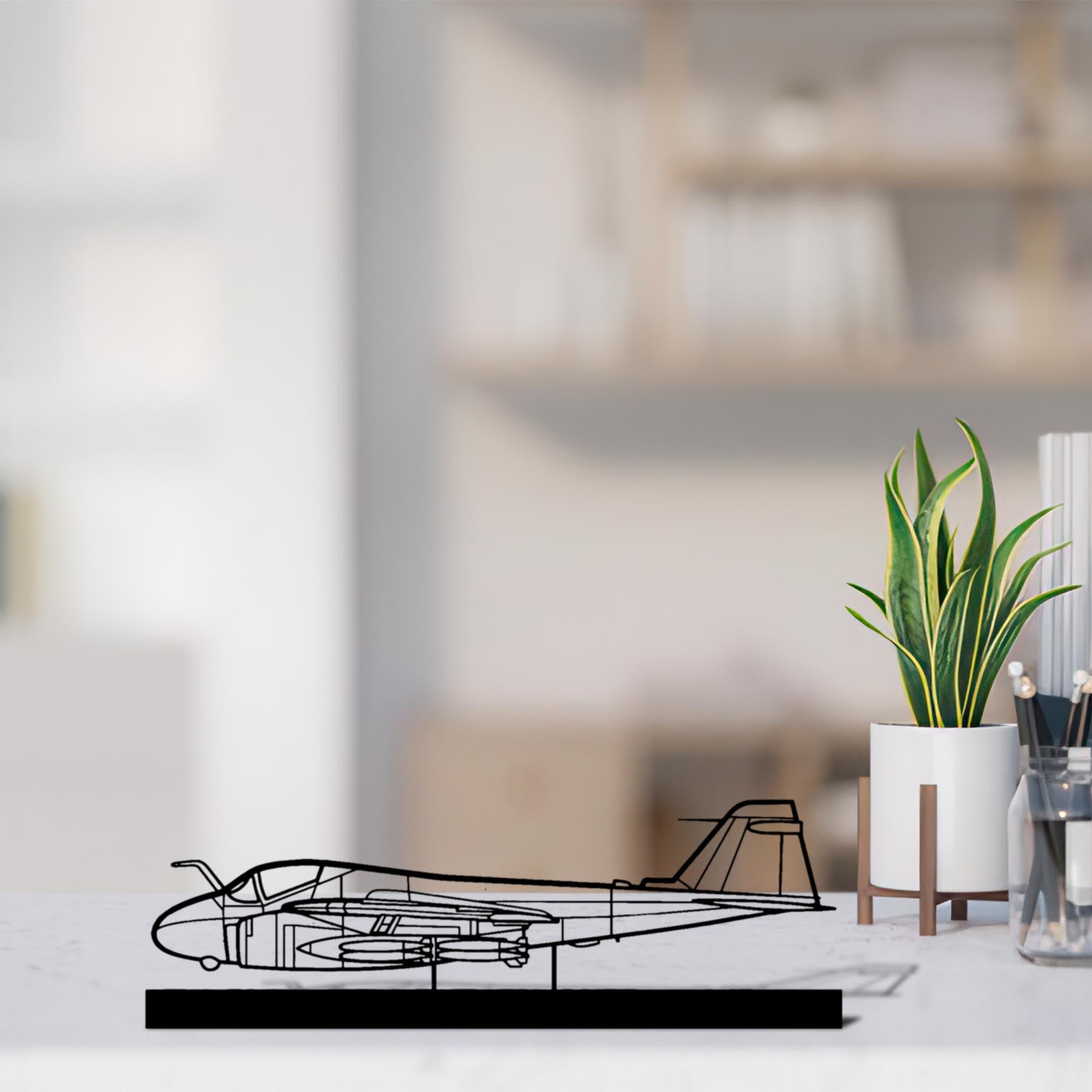 A-6 Intruder Silhouette Metal Art Stand