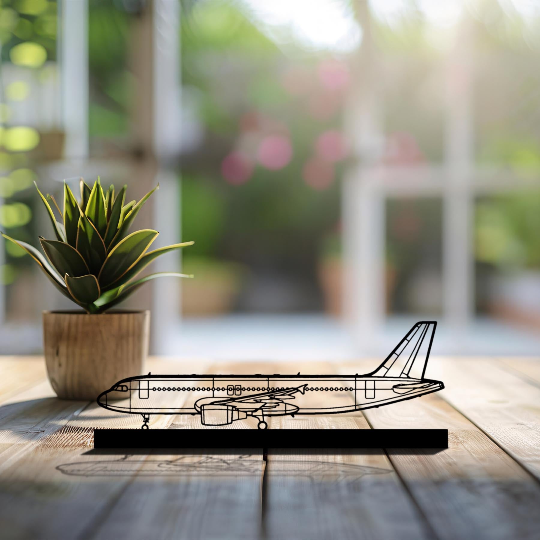 A320 CFM56 Silhouette Metal Art Stand