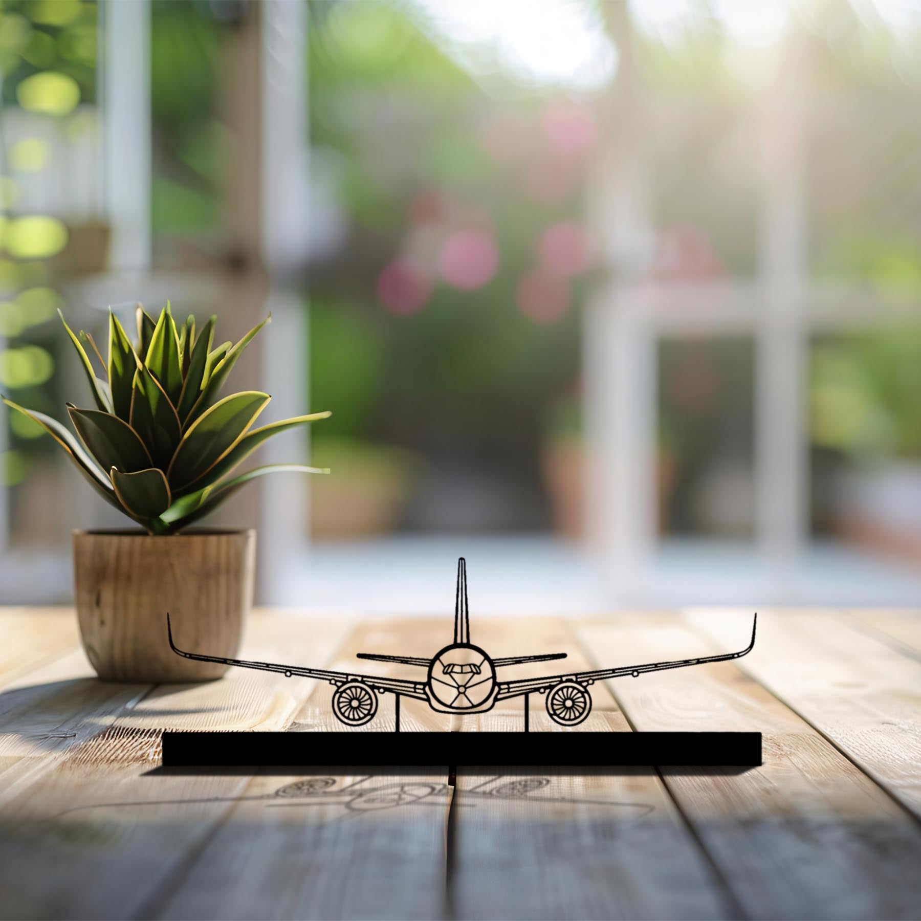 A350 Silhouette Metal Art Stand