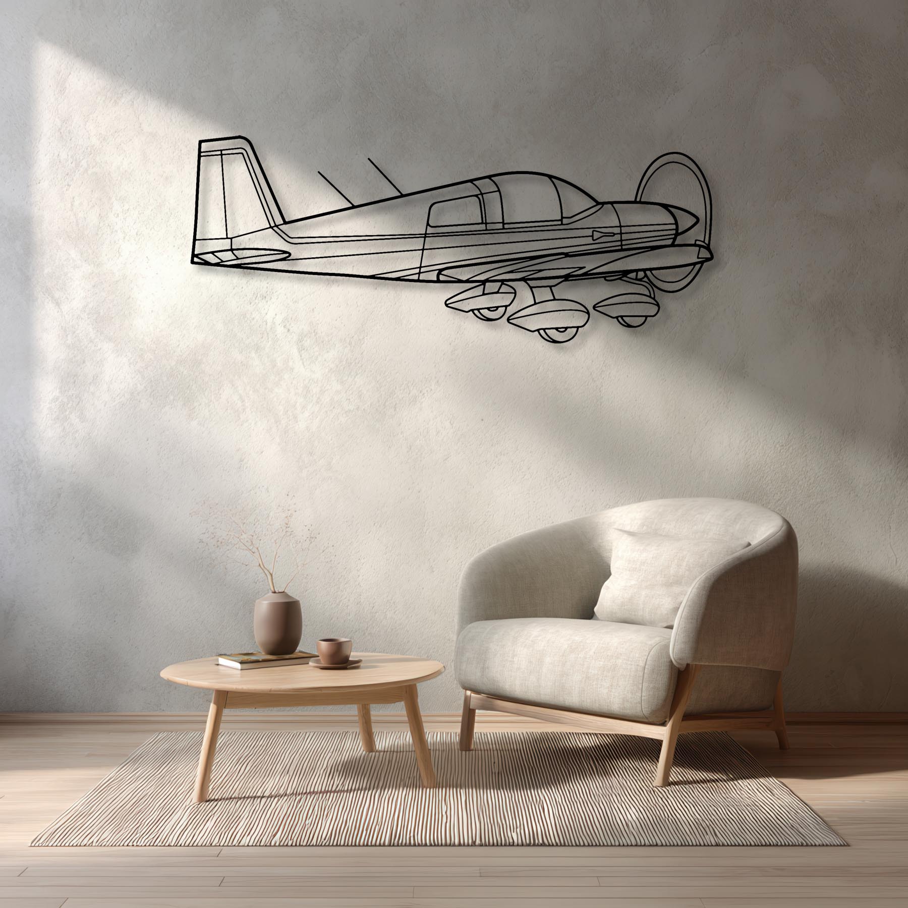 AA-1 Lynx Back Angle Metal Aircraft Wall Art - NCP0459