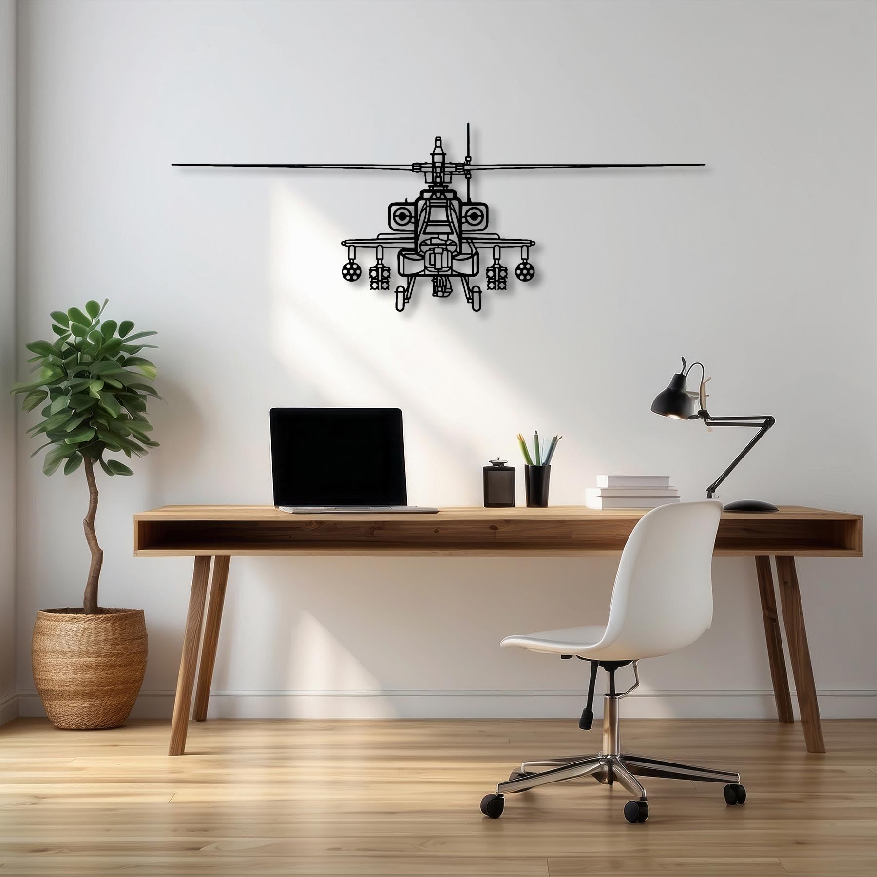 AH-64D Apache Front Metal Aircraft Wall Art - NCP0025