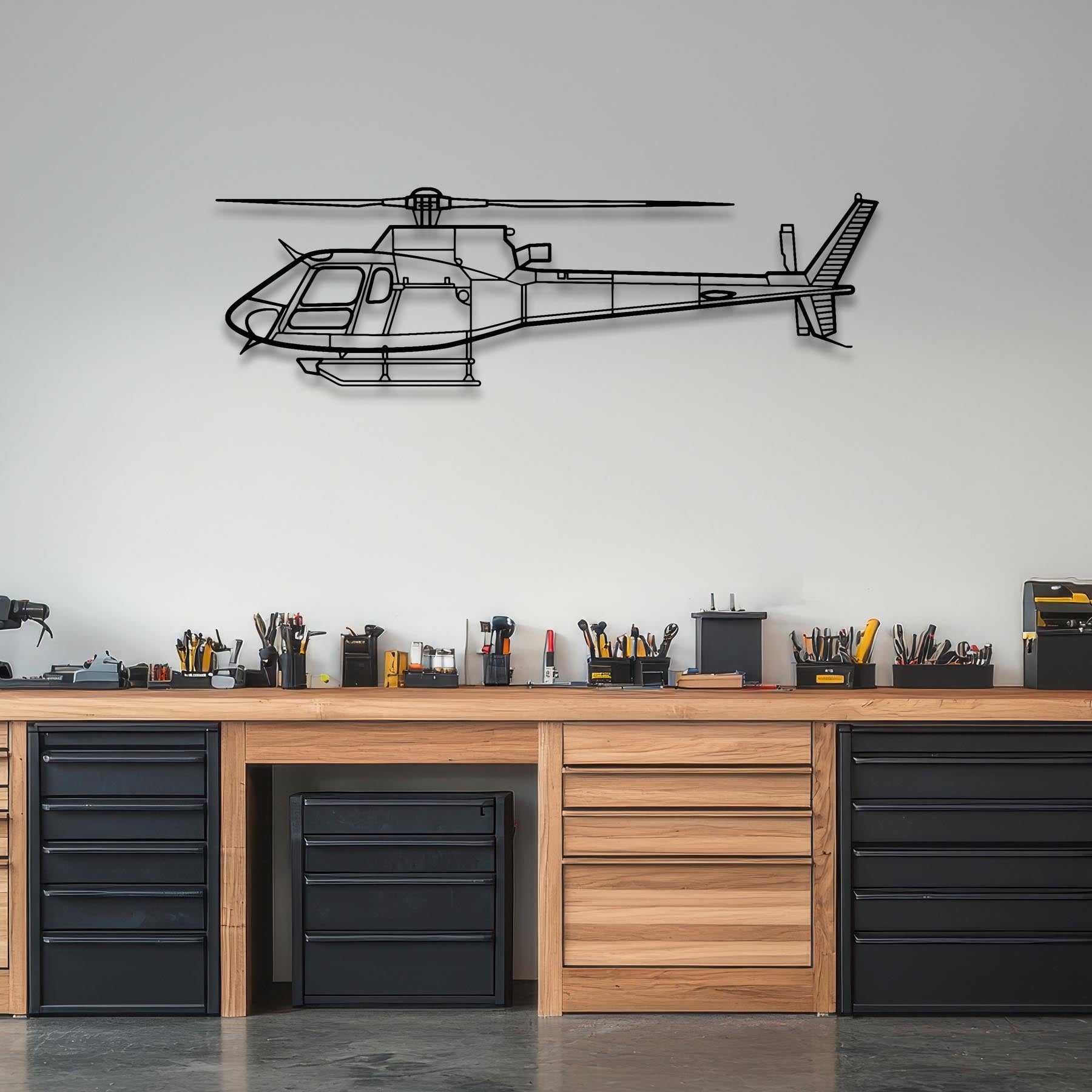 AS 350 B3 Metal Aircraft Wall Art - NCP0028