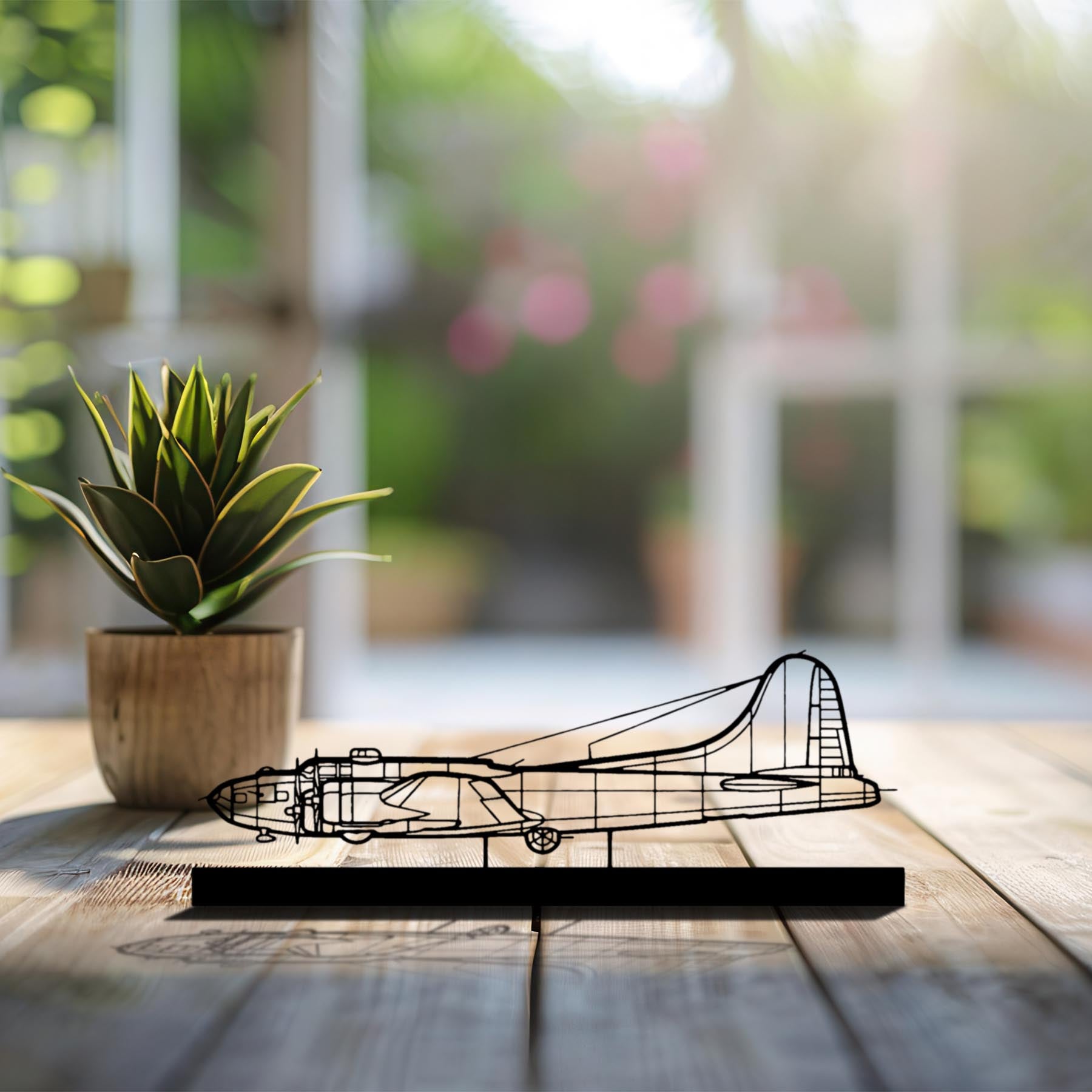 B-17 Silhouette Metal Art Stand