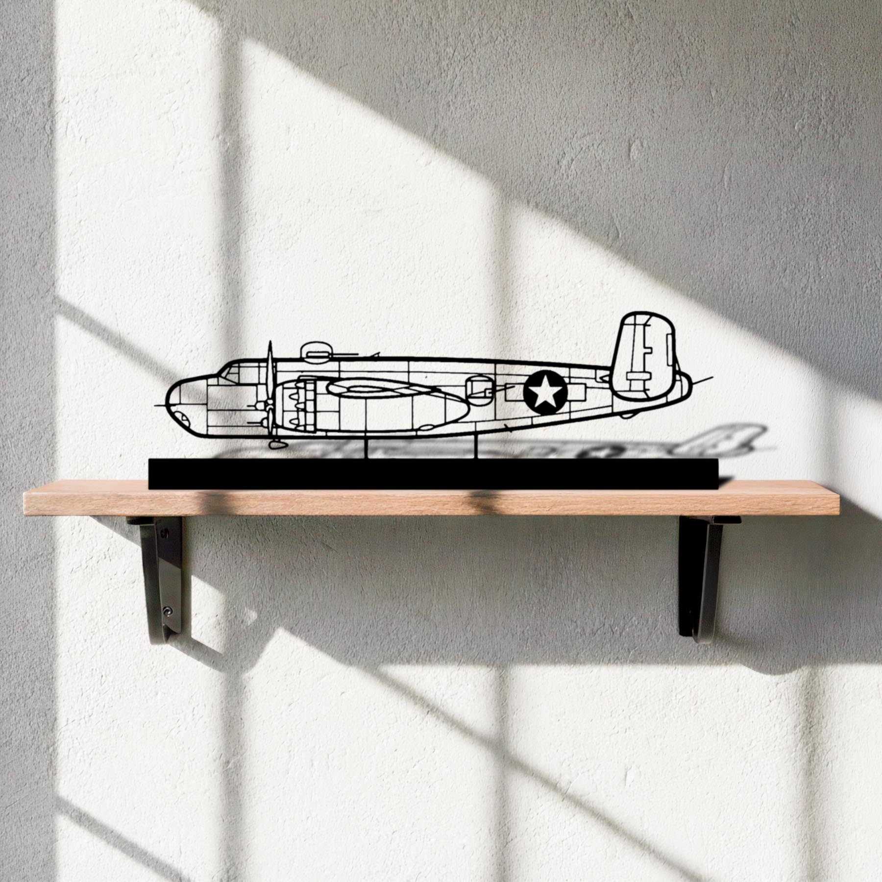 B-25H Silhouette Metal Art Stand