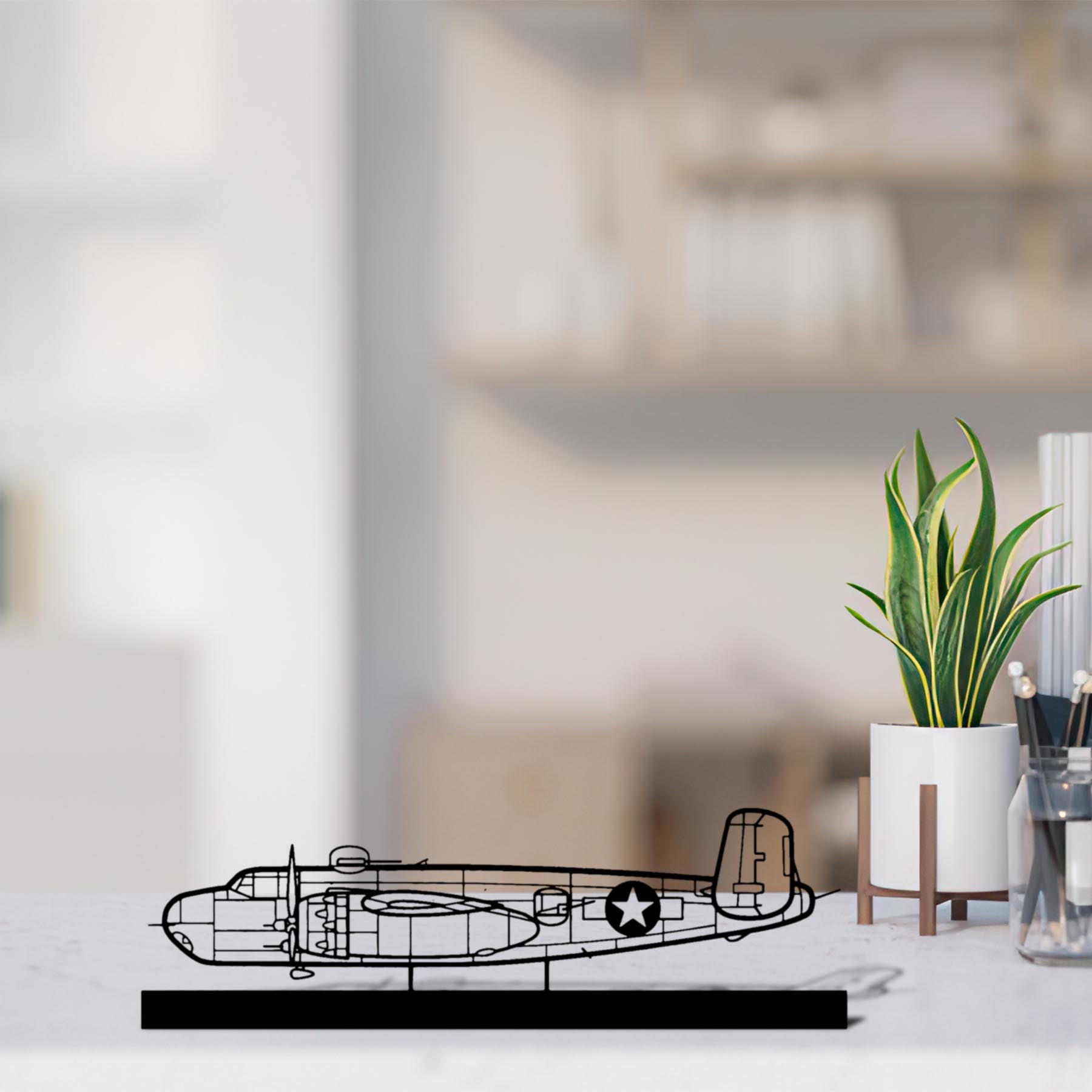 B-25H Silhouette Metal Art Stand