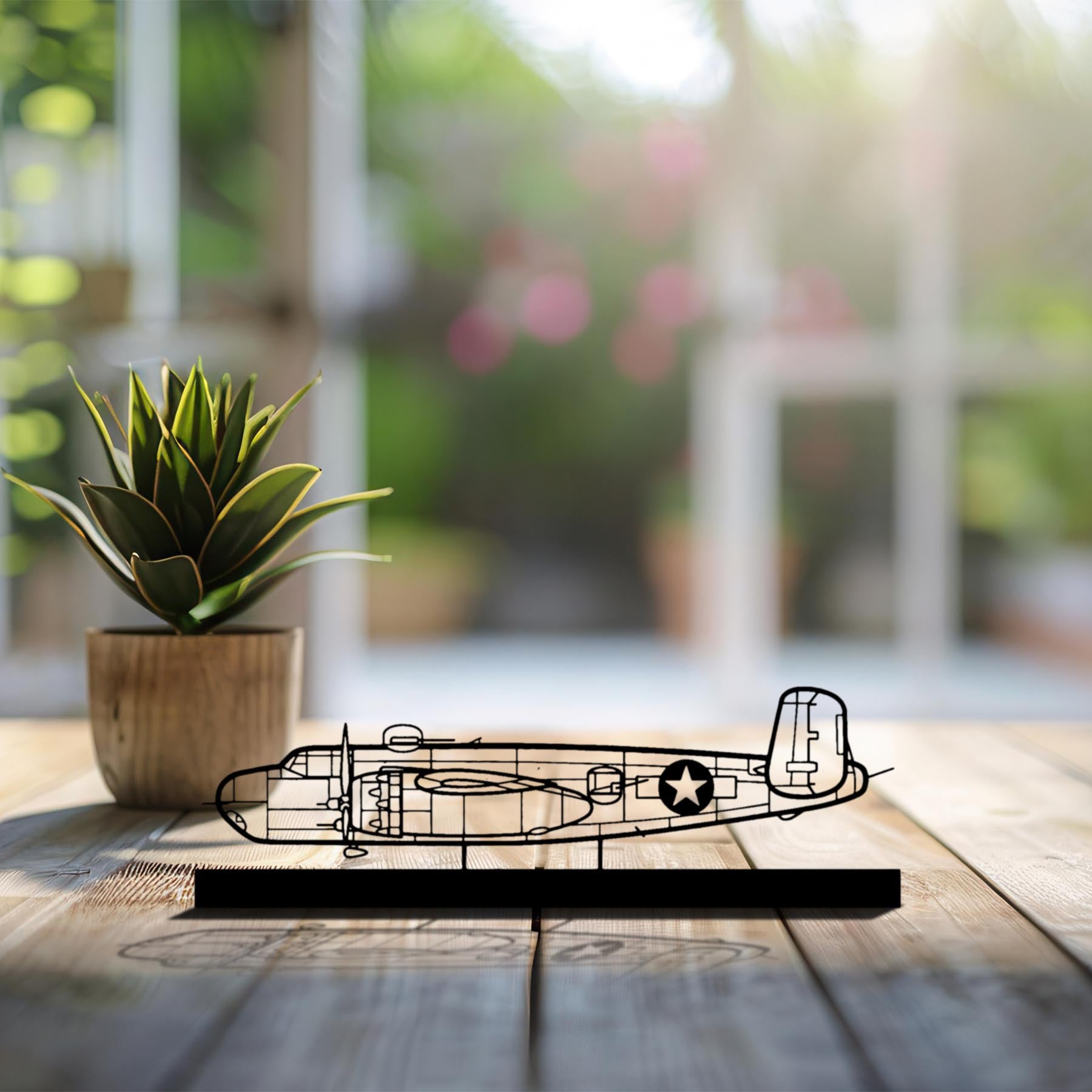 B-25H Silhouette Metal Art Stand