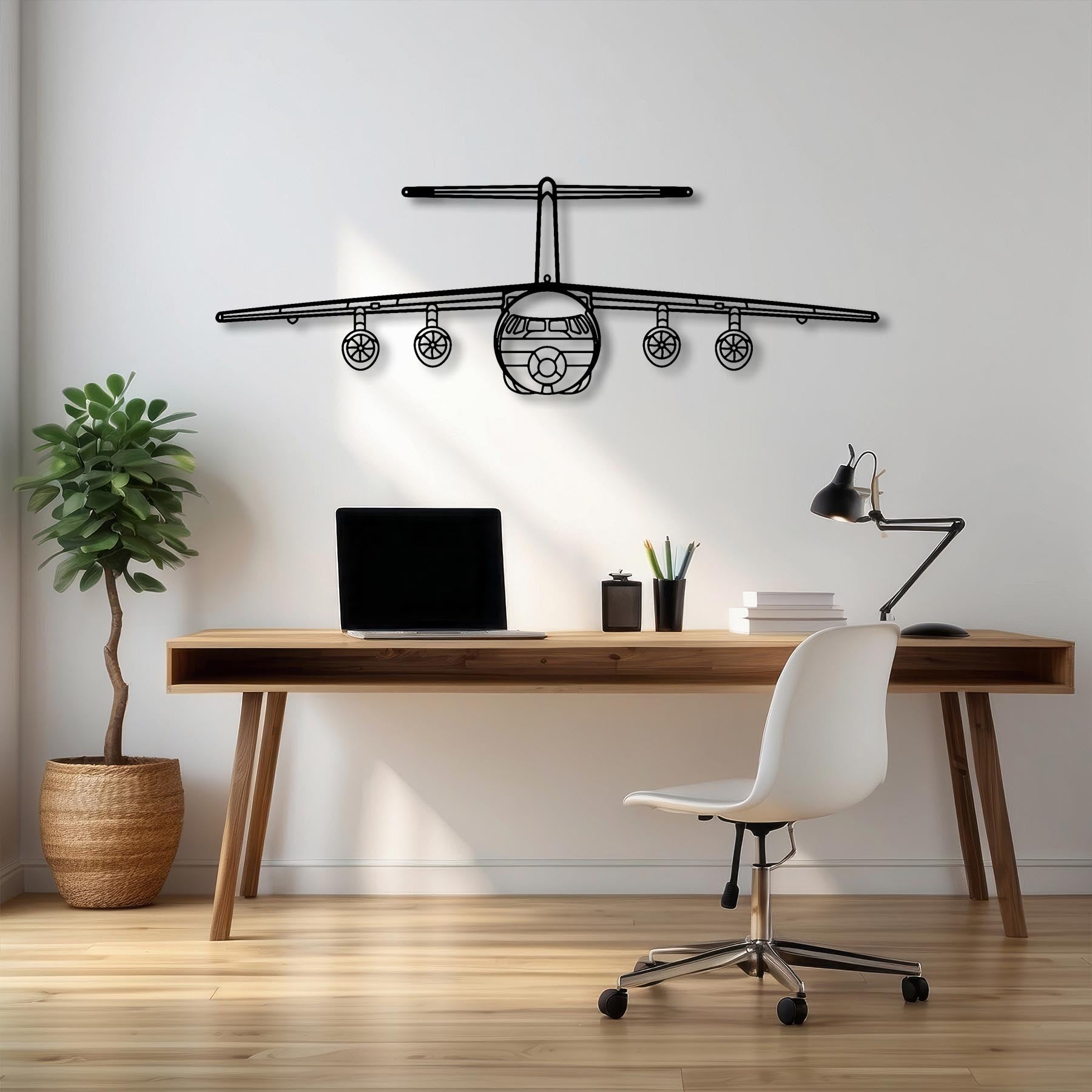 BAe 146 Front Metal Aircraft Wall Art - NCP0033