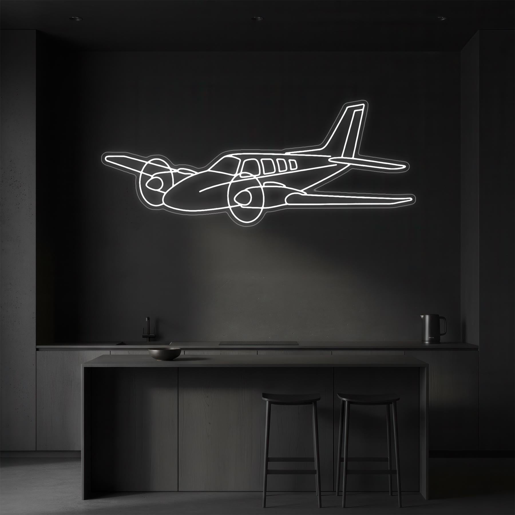 Baron 58 Neon Silhouette