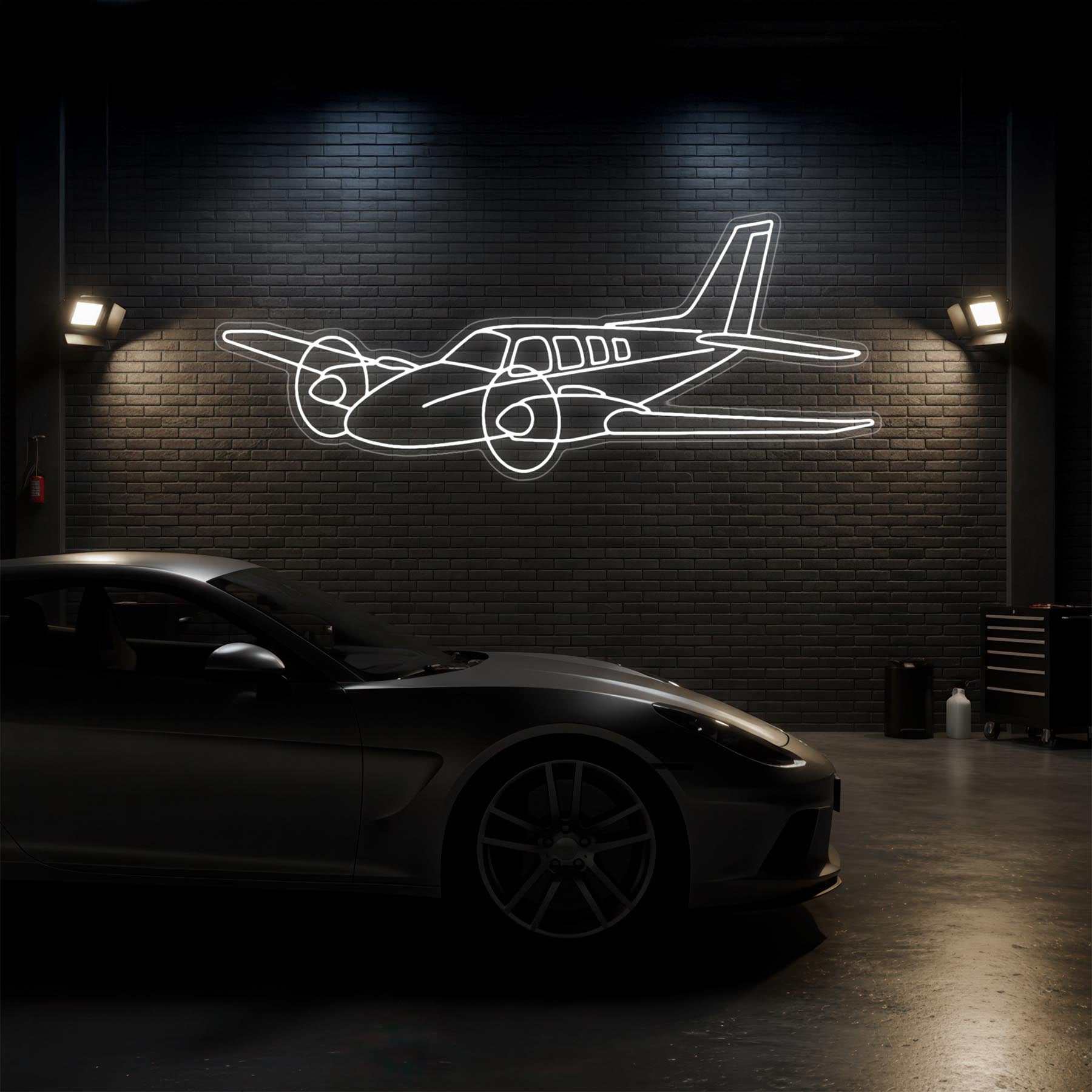 Baron 58 Neon Silhouette