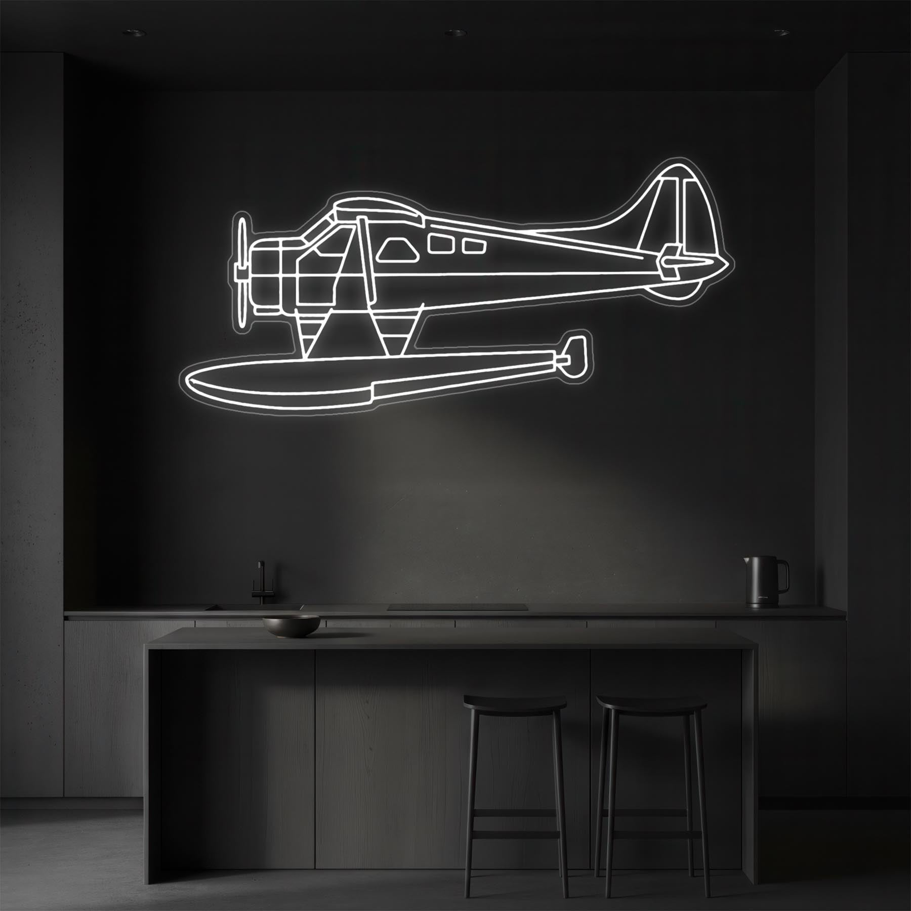 Beaver Float Neon Silhouette