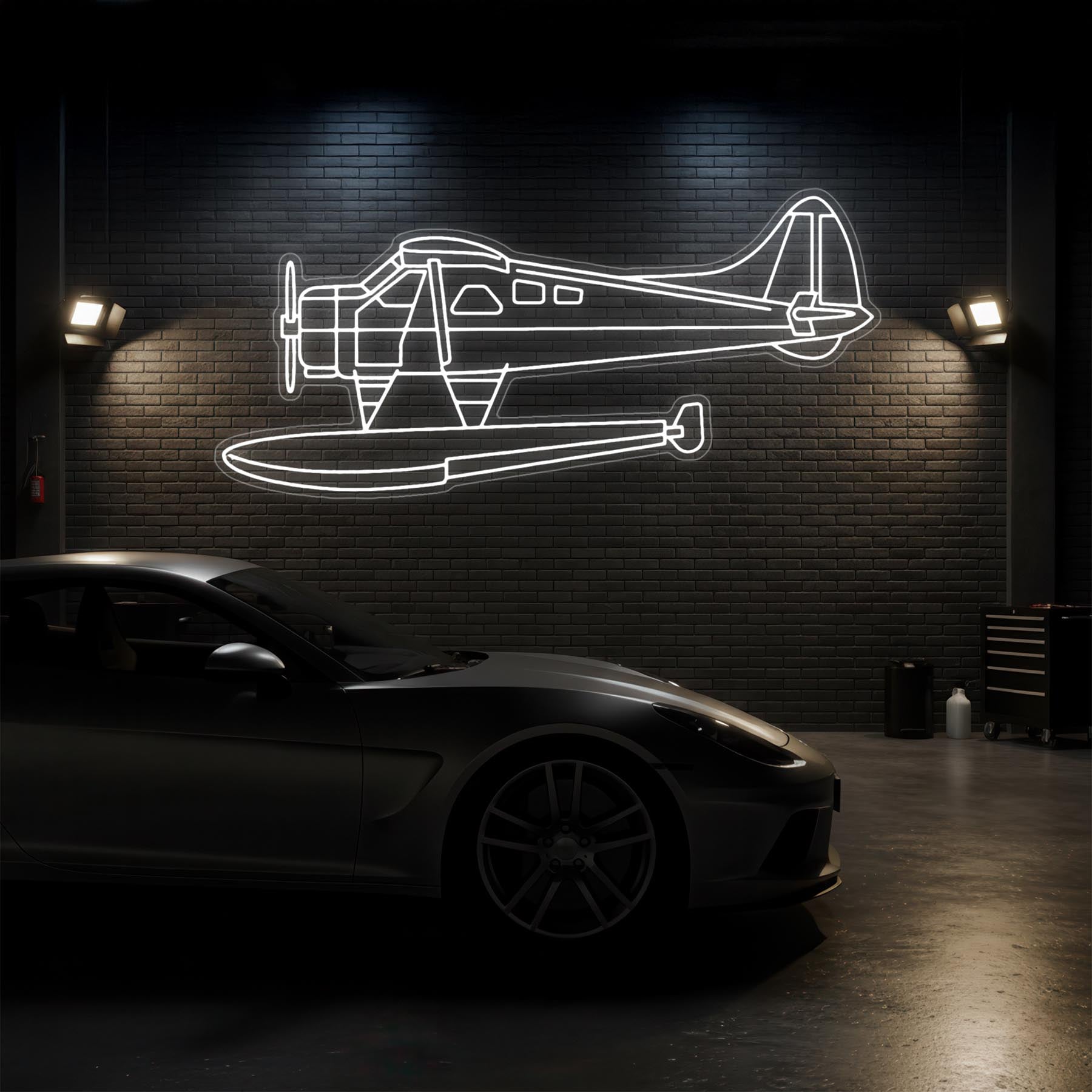 Beaver Float Neon Silhouette