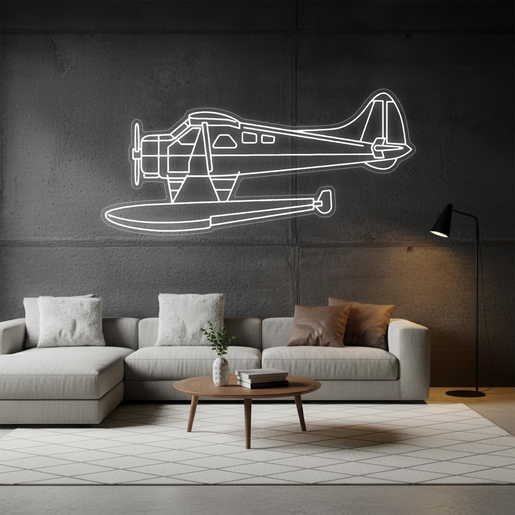 Beaver Float Neon Silhouette