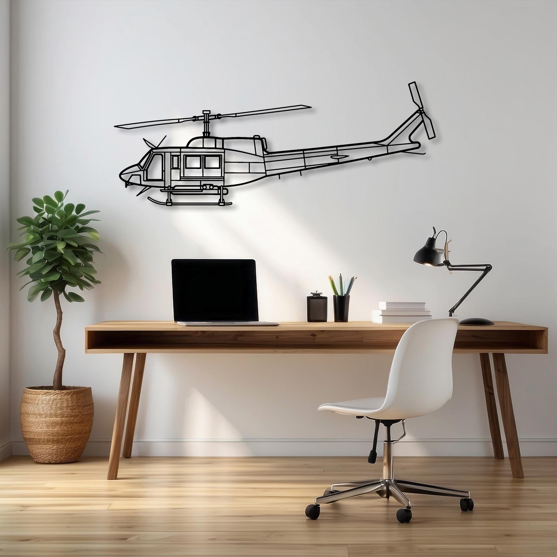 Bell 212 Metal Aircraft Wall Art - NCP0261