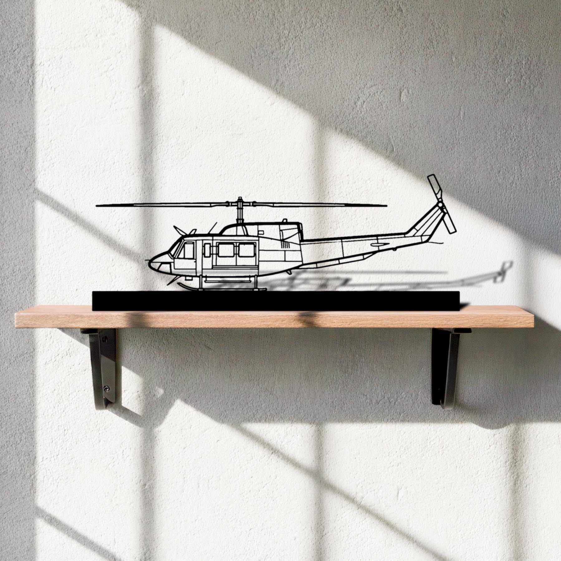 Bell 212 Sentry Silhouette Metal Art Stand