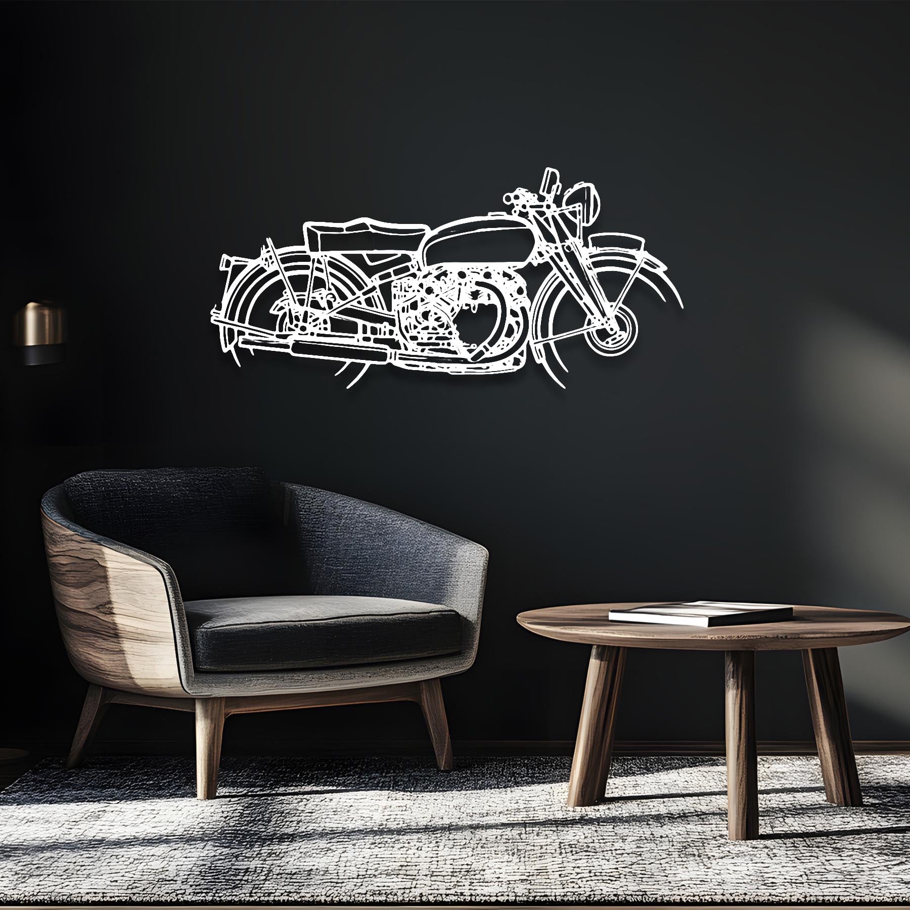 Black Shadow Silhouette Metal Wall Art