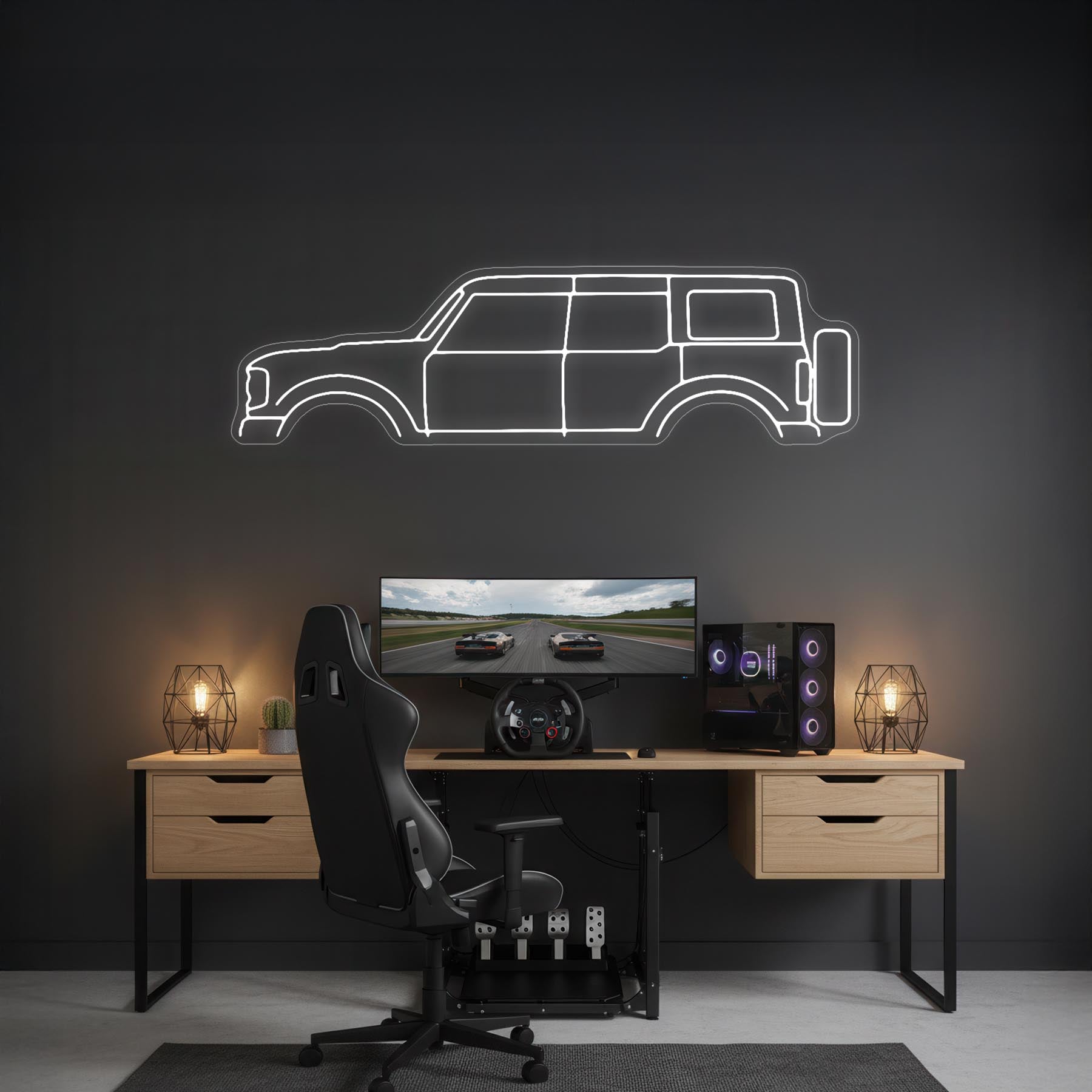 Bronco 2020 Neon Silhouette