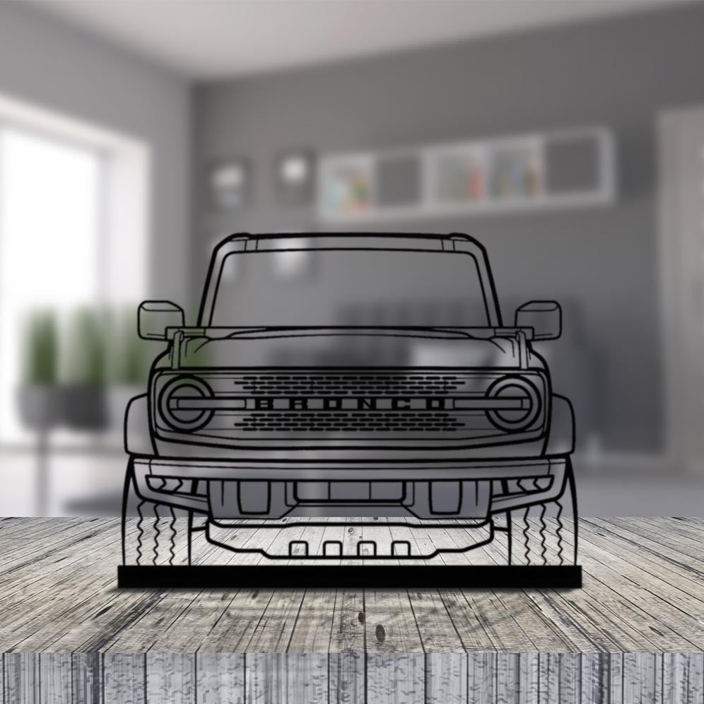 Bronco 2021 Front Silhouette Metal Art Stand