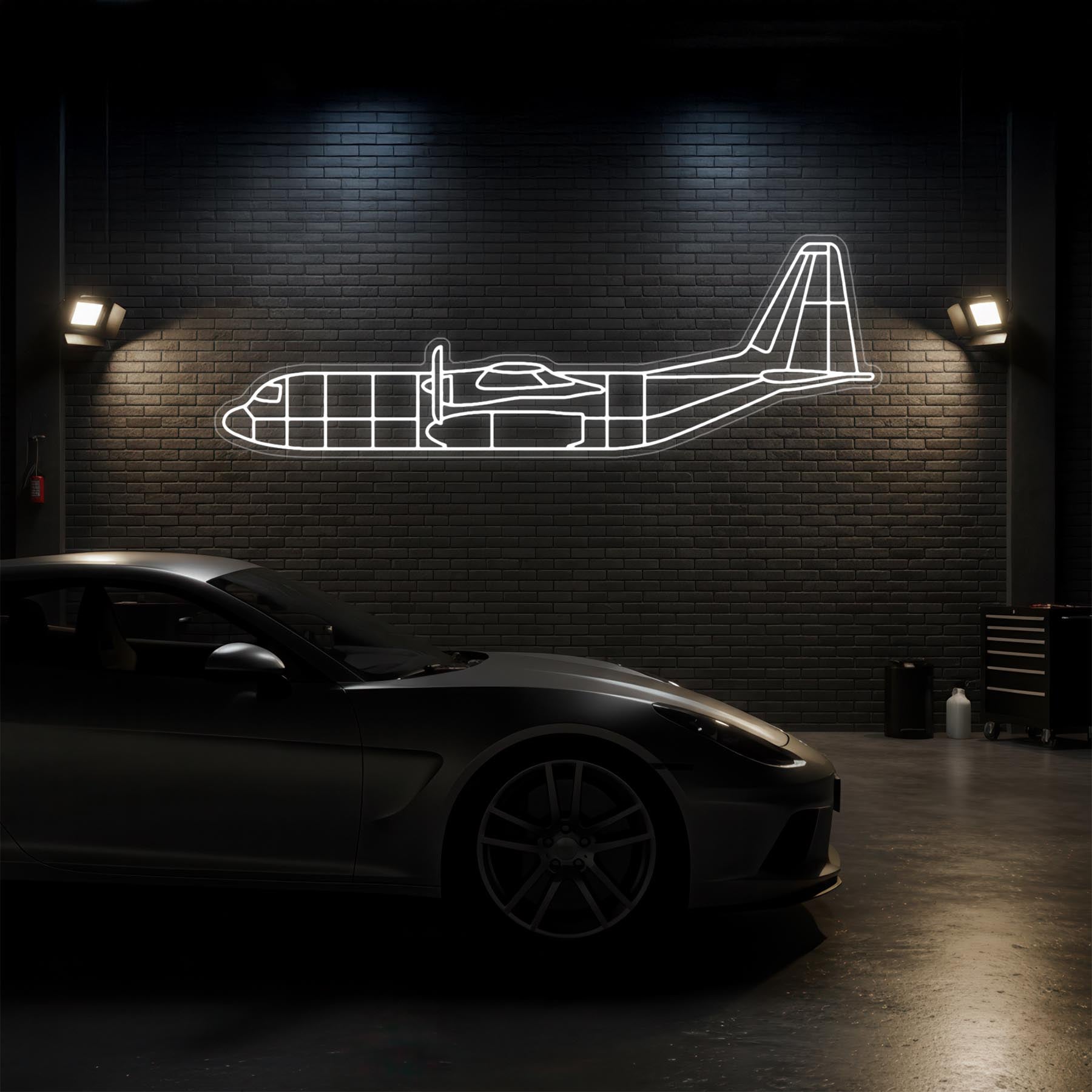 C-130 Neon Silhouette