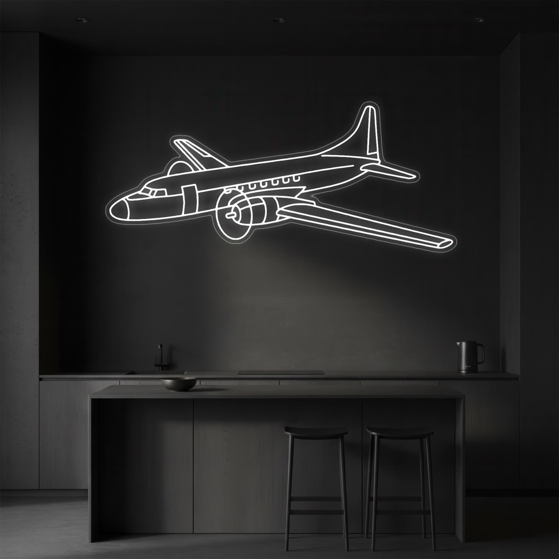 C-131 Samaritan 1956 Angle Neon Silhouette