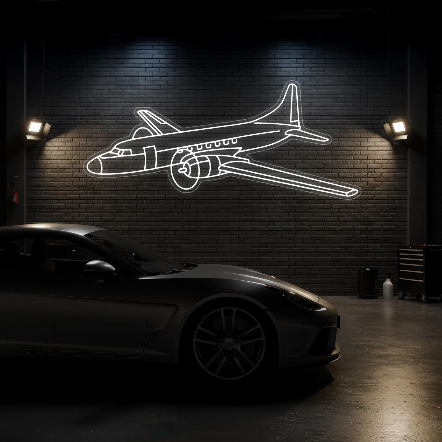 C-131 Samaritan 1956 Angle Neon Silhouette