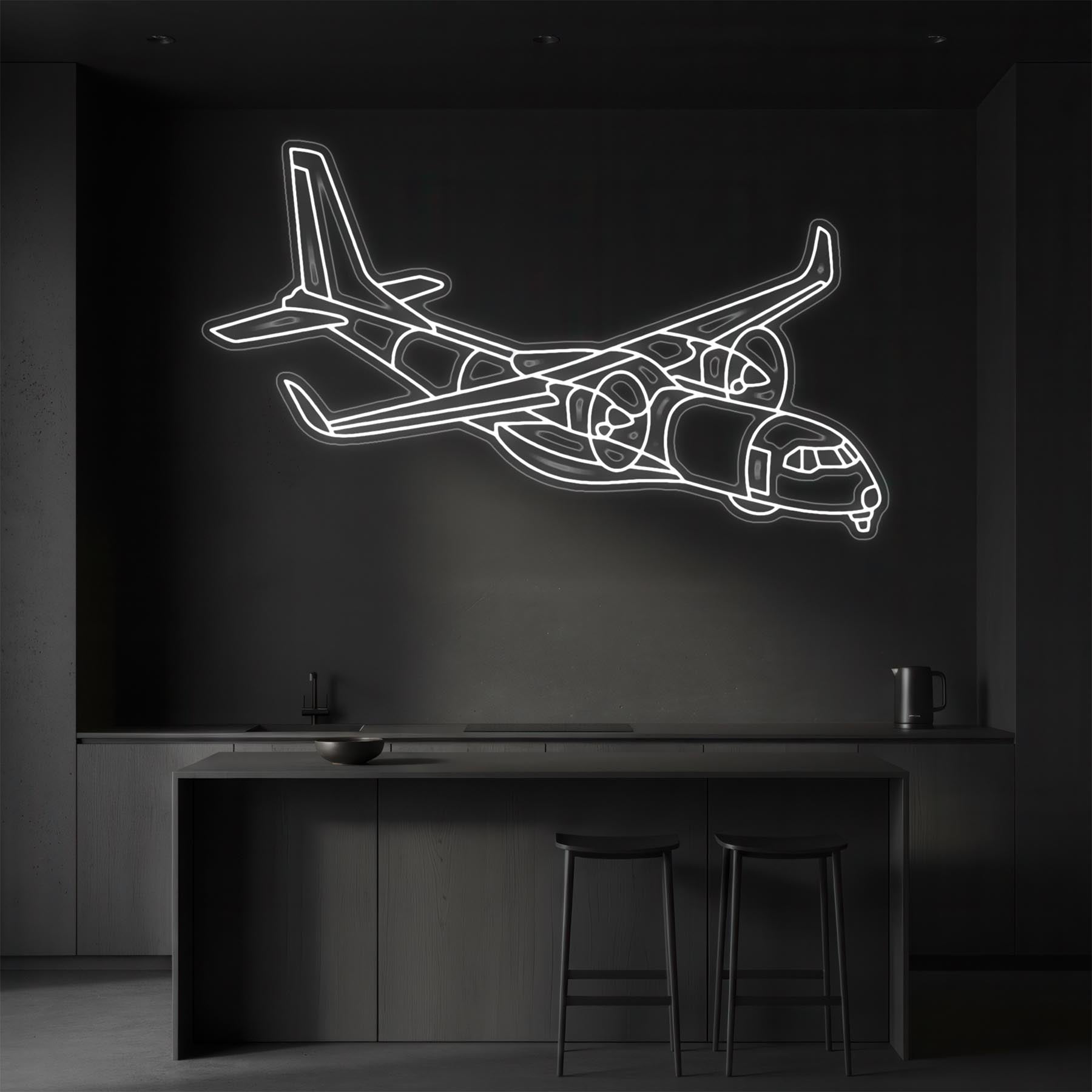 C-295W Angle Neon Silhouette