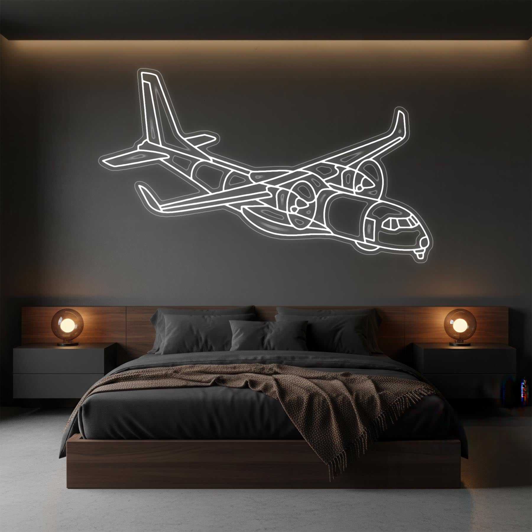 C-295W Angle Neon Silhouette