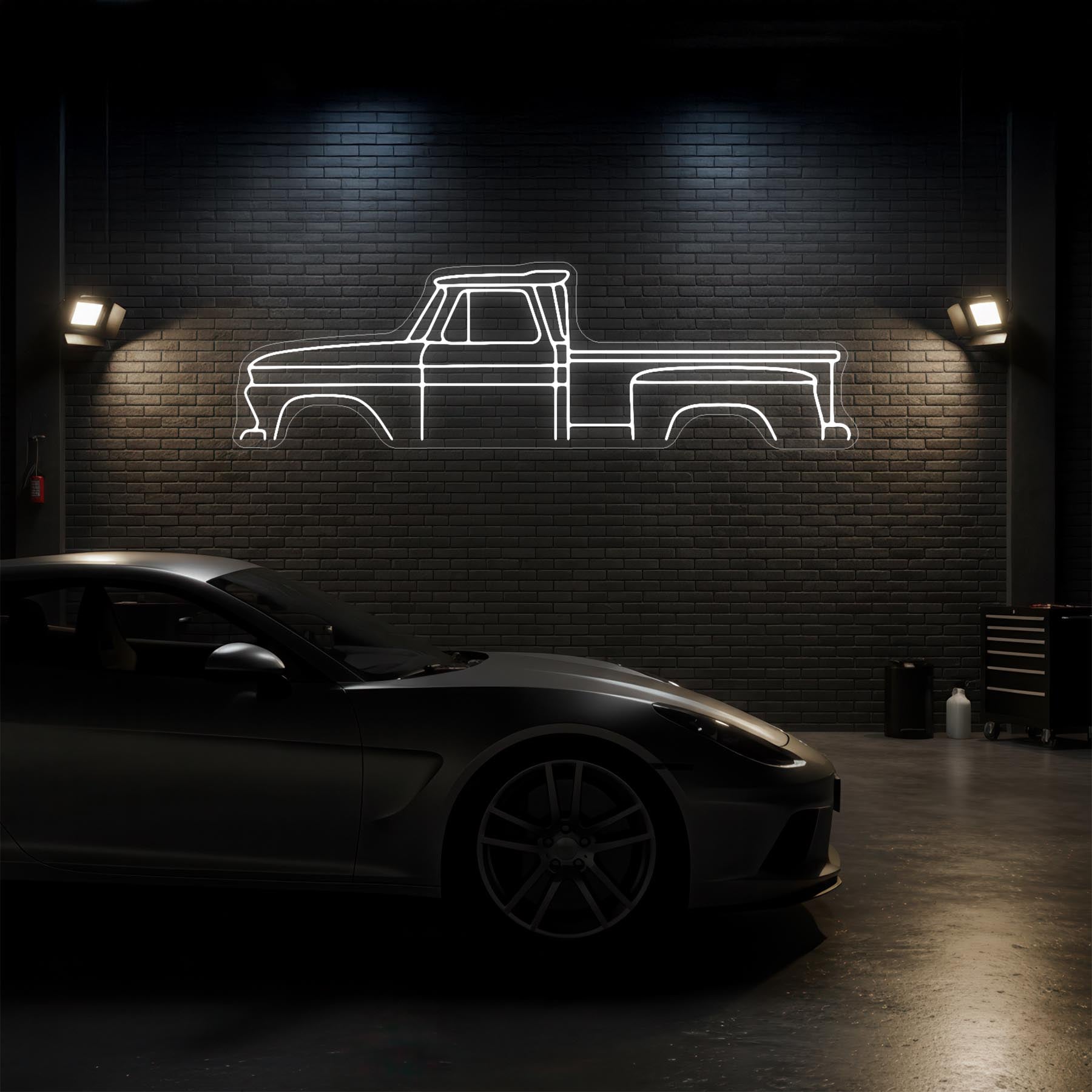 C10 1966 Neon Silhouette