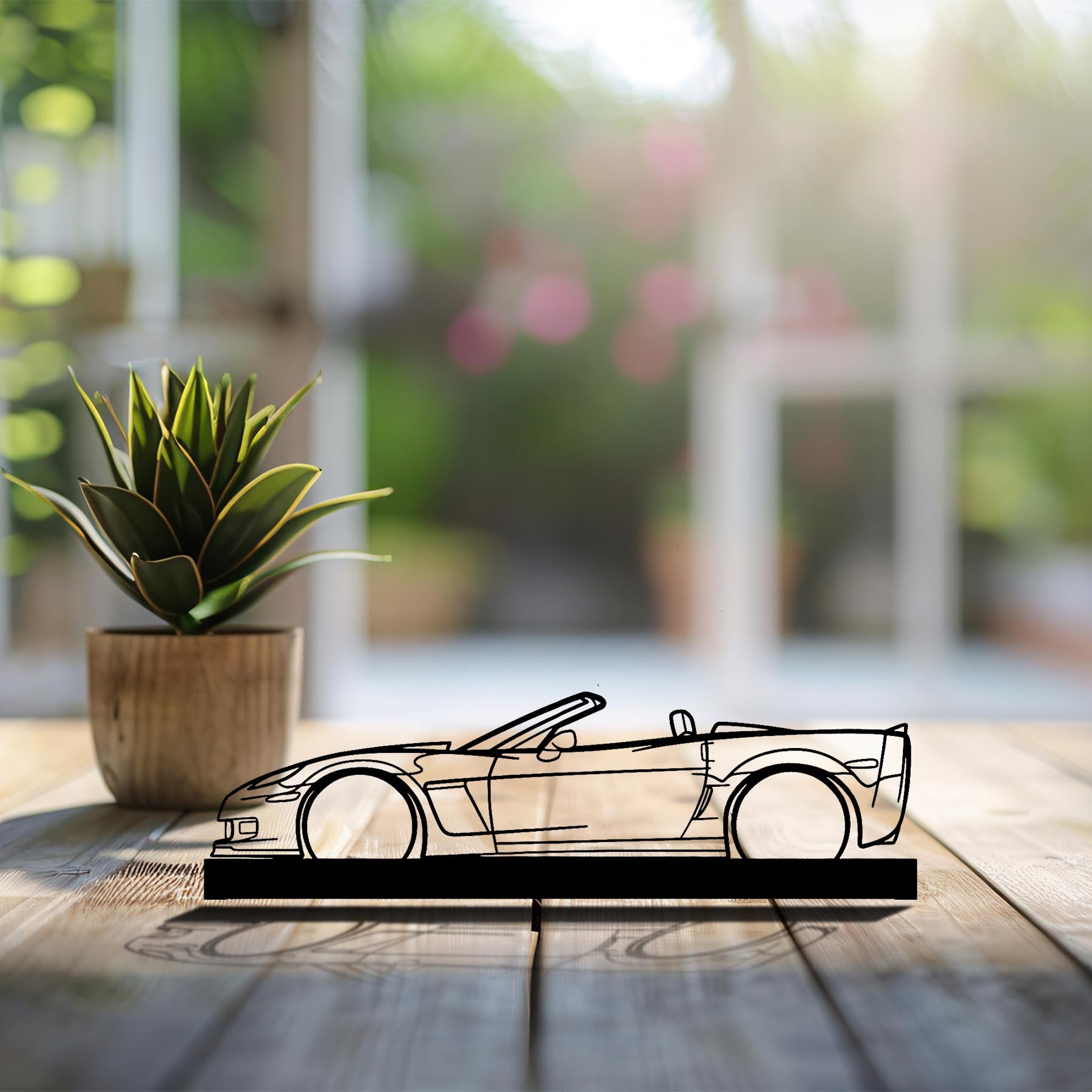 C6 Cabrio Silhouette Metal Art Stand