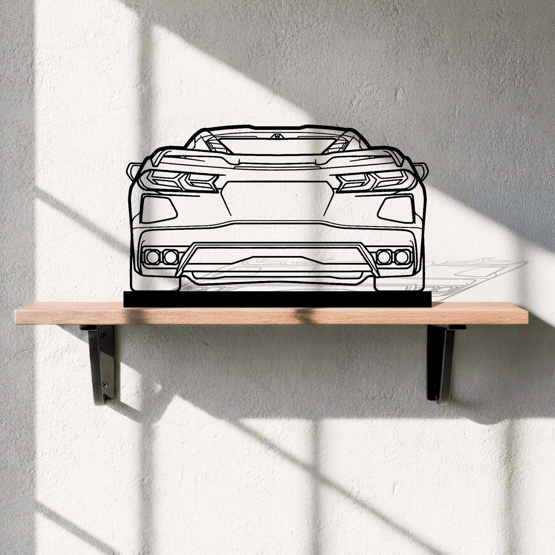 C8 Back Silhouette Metal Art Stand