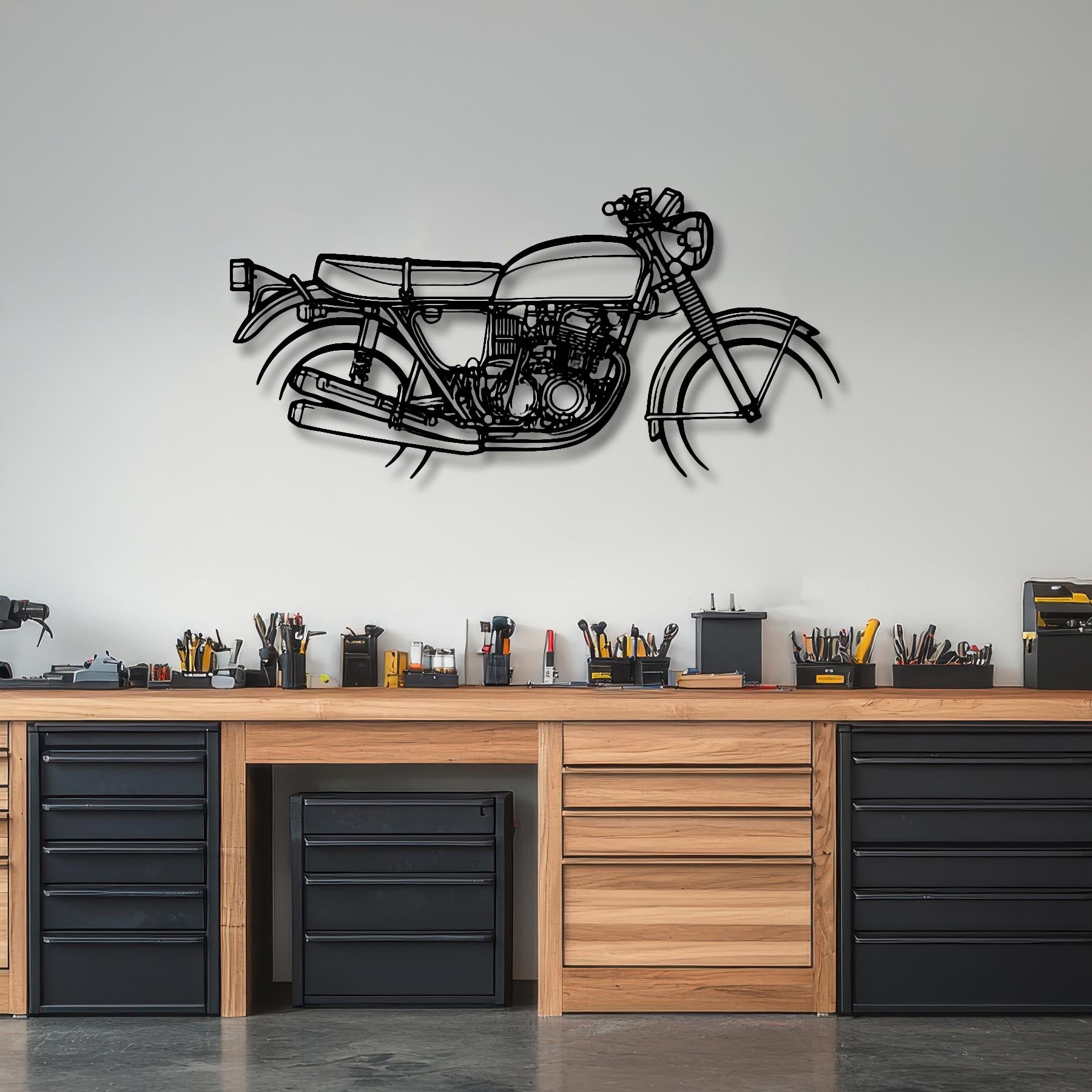 CB750F 1973 Silhouette Metal Wall Art
