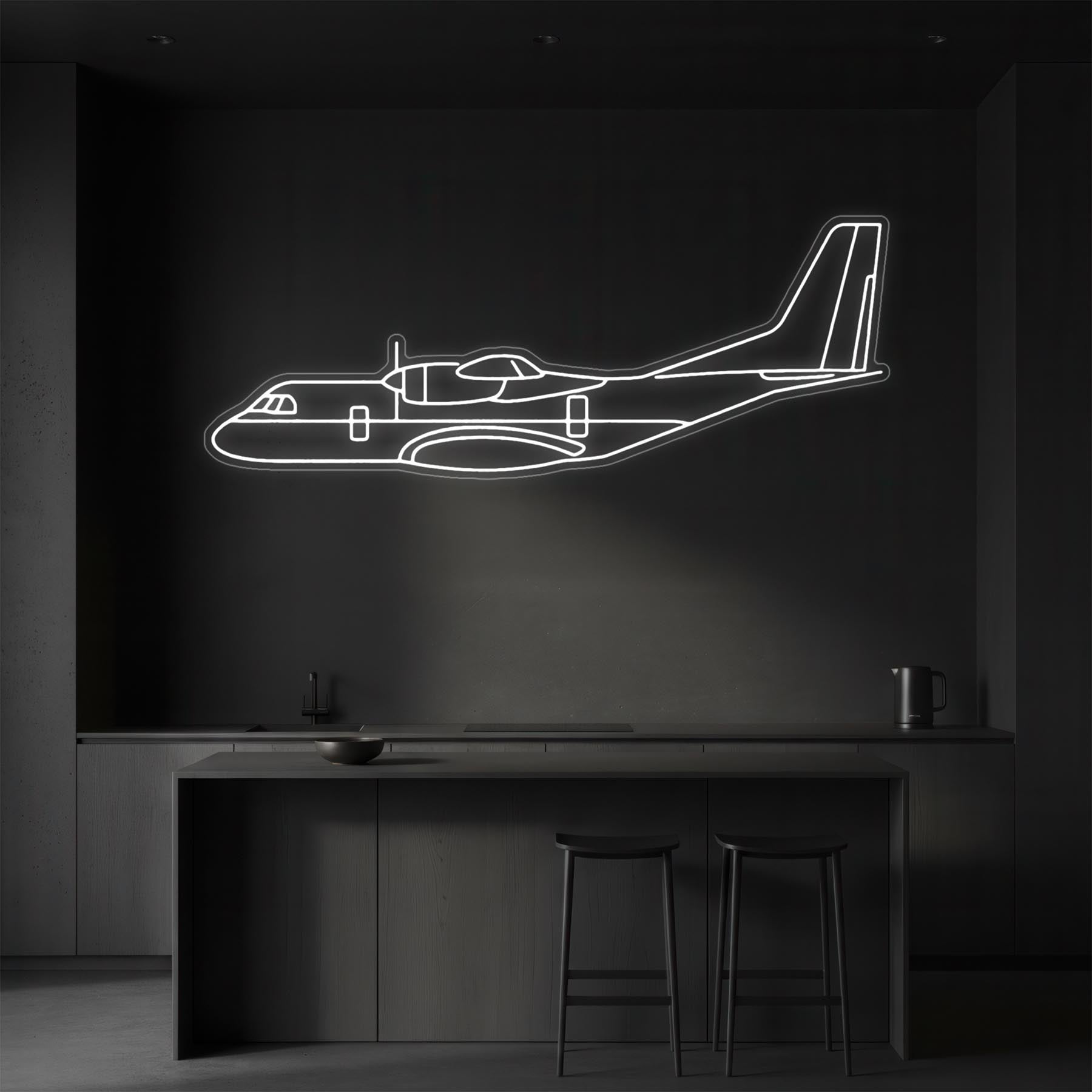 CN-235 Neon Silhouette