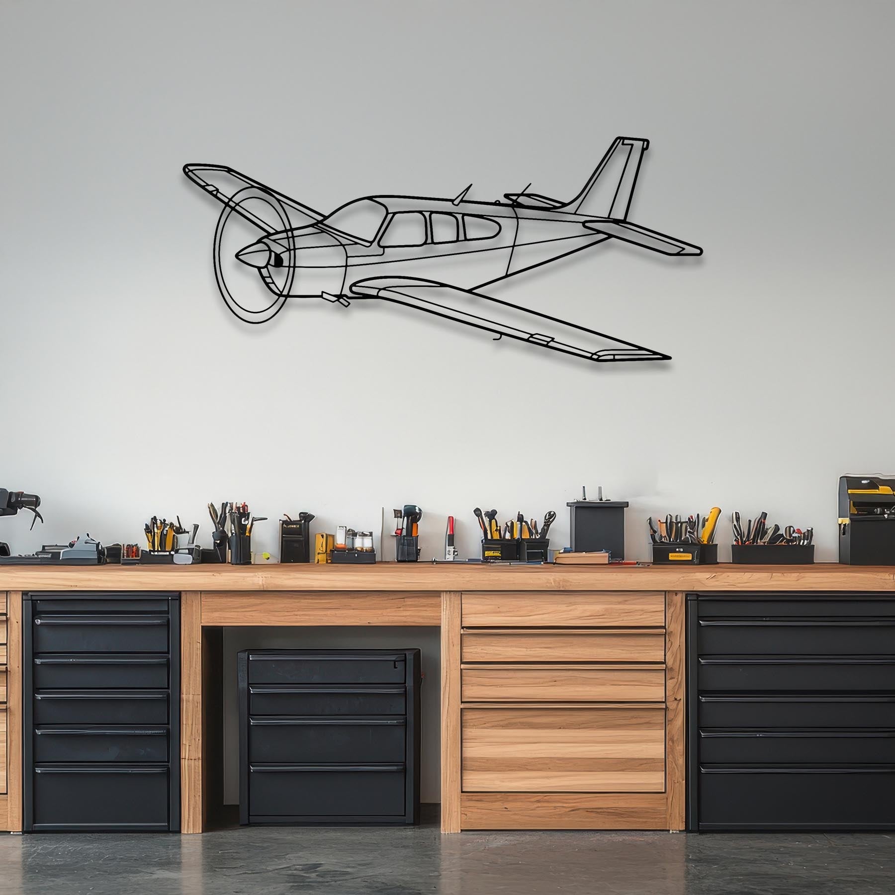 CP-107 Argus Angle Metal Neon Aircraft Wall Art - NCN0026