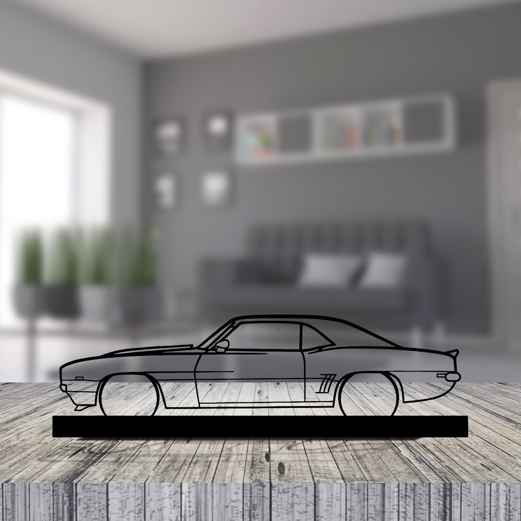 Camaro 1969 Z28 Silhouette Metal Art Stand