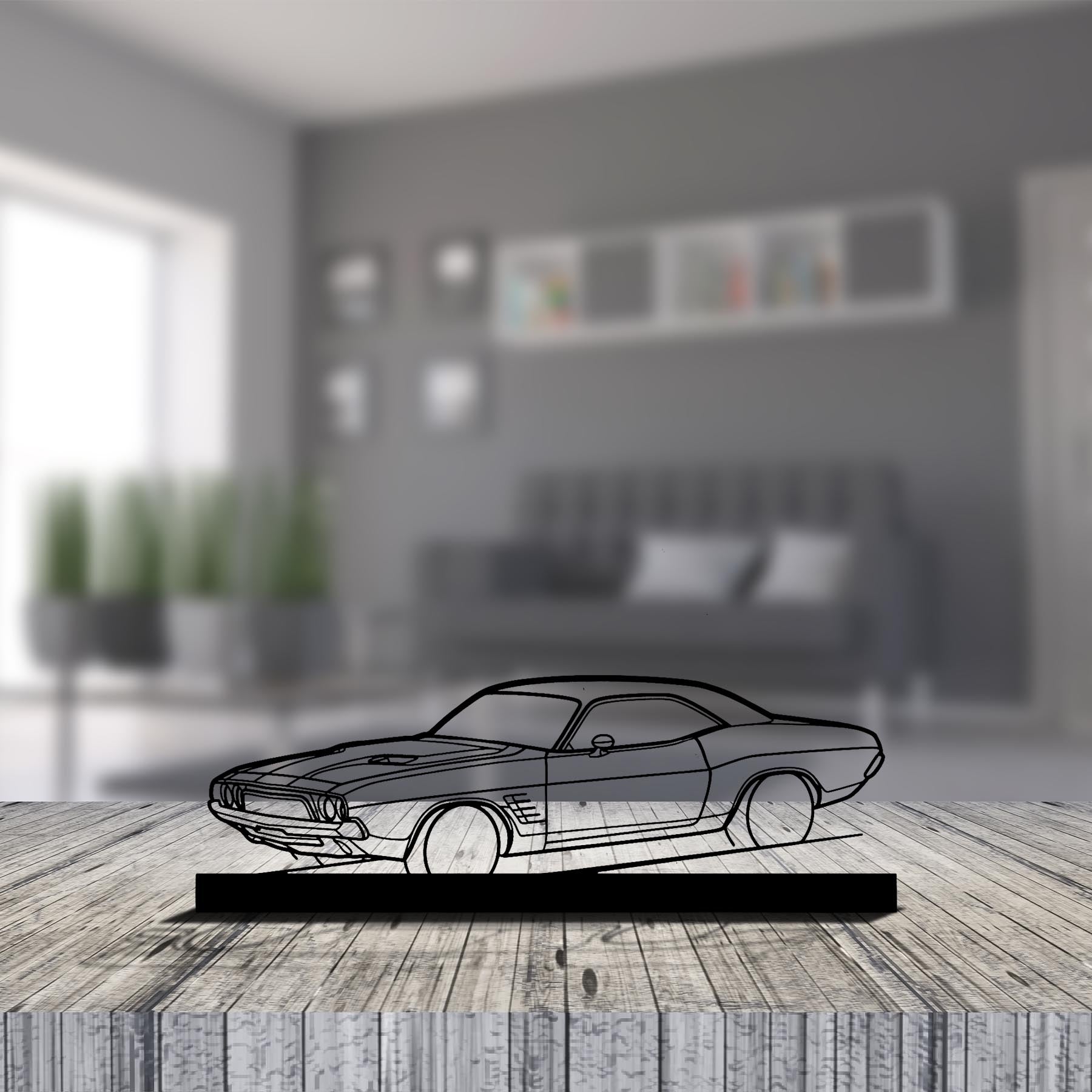 Challenger 1972 Angle Silhouette Metal Art Stand