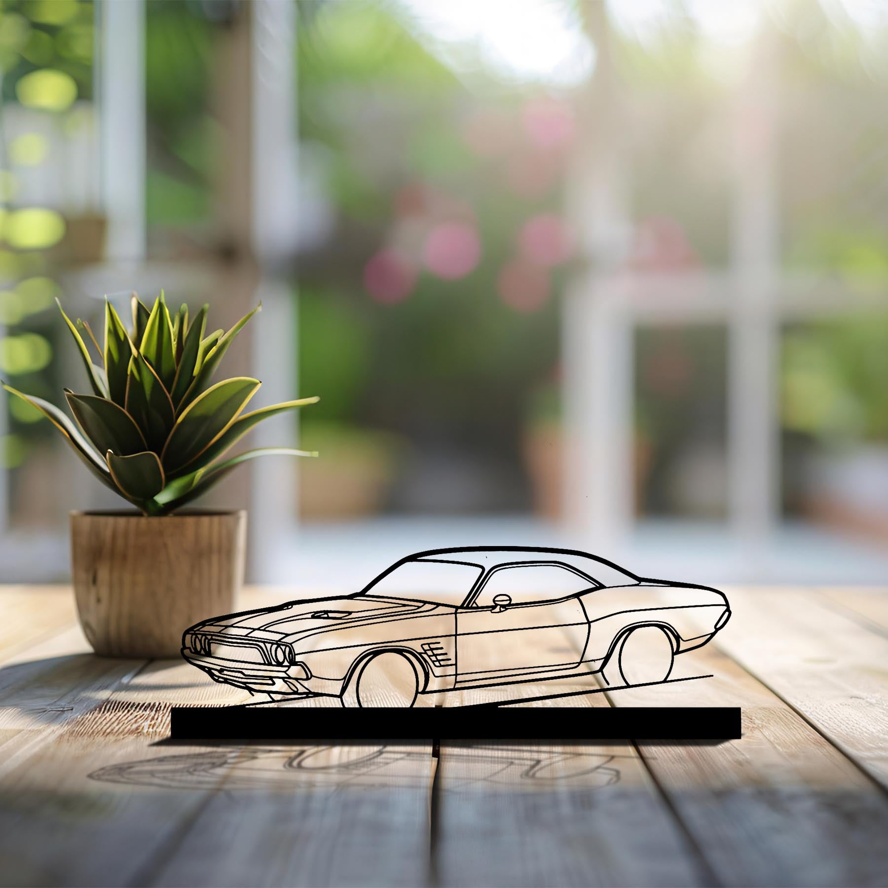 Challenger 1972 Angle Silhouette Metal Art Stand